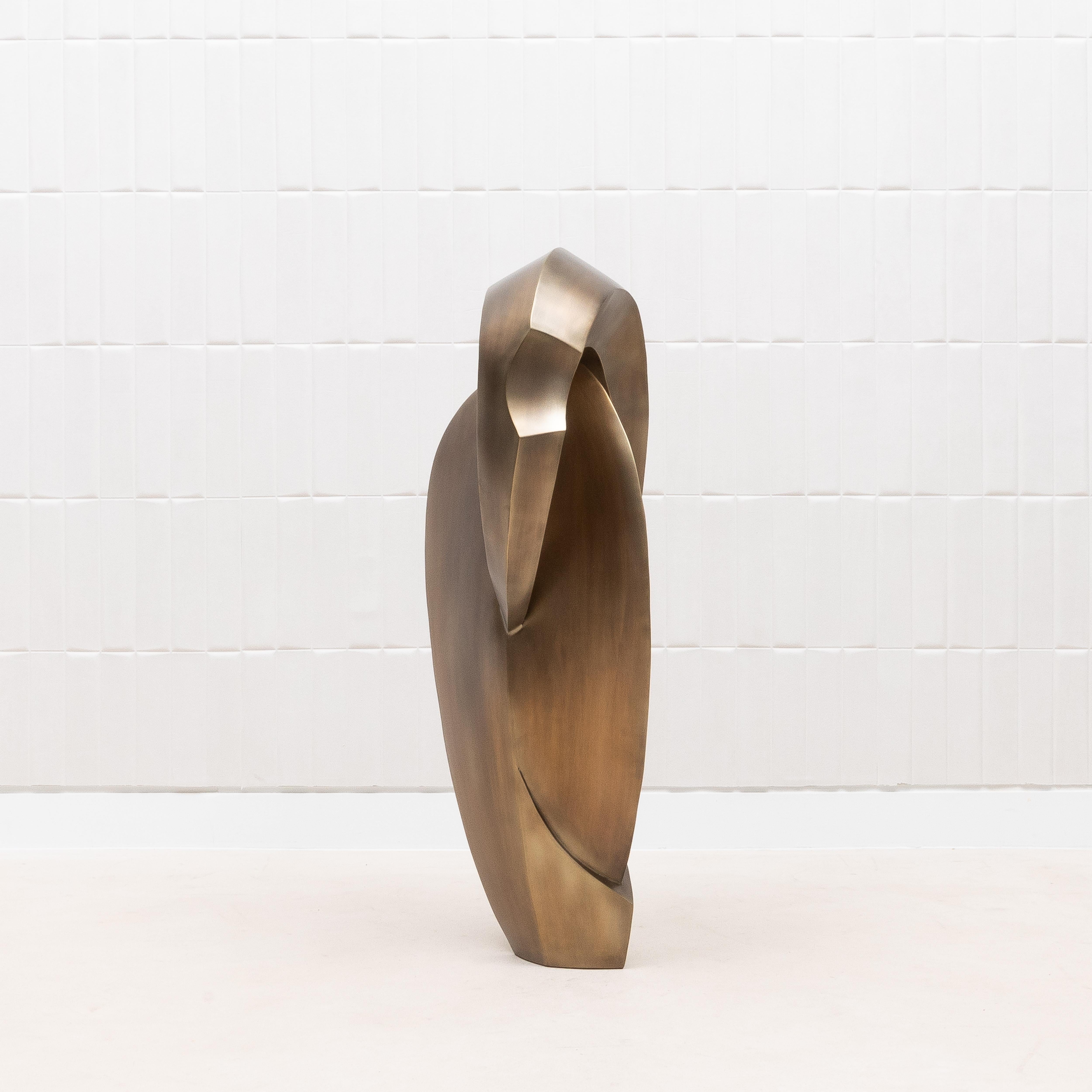XXI secolo e contemporaneo Scultura astratta moderna in ottone patinato bronzo di Patrick Coard Paris in vendita
