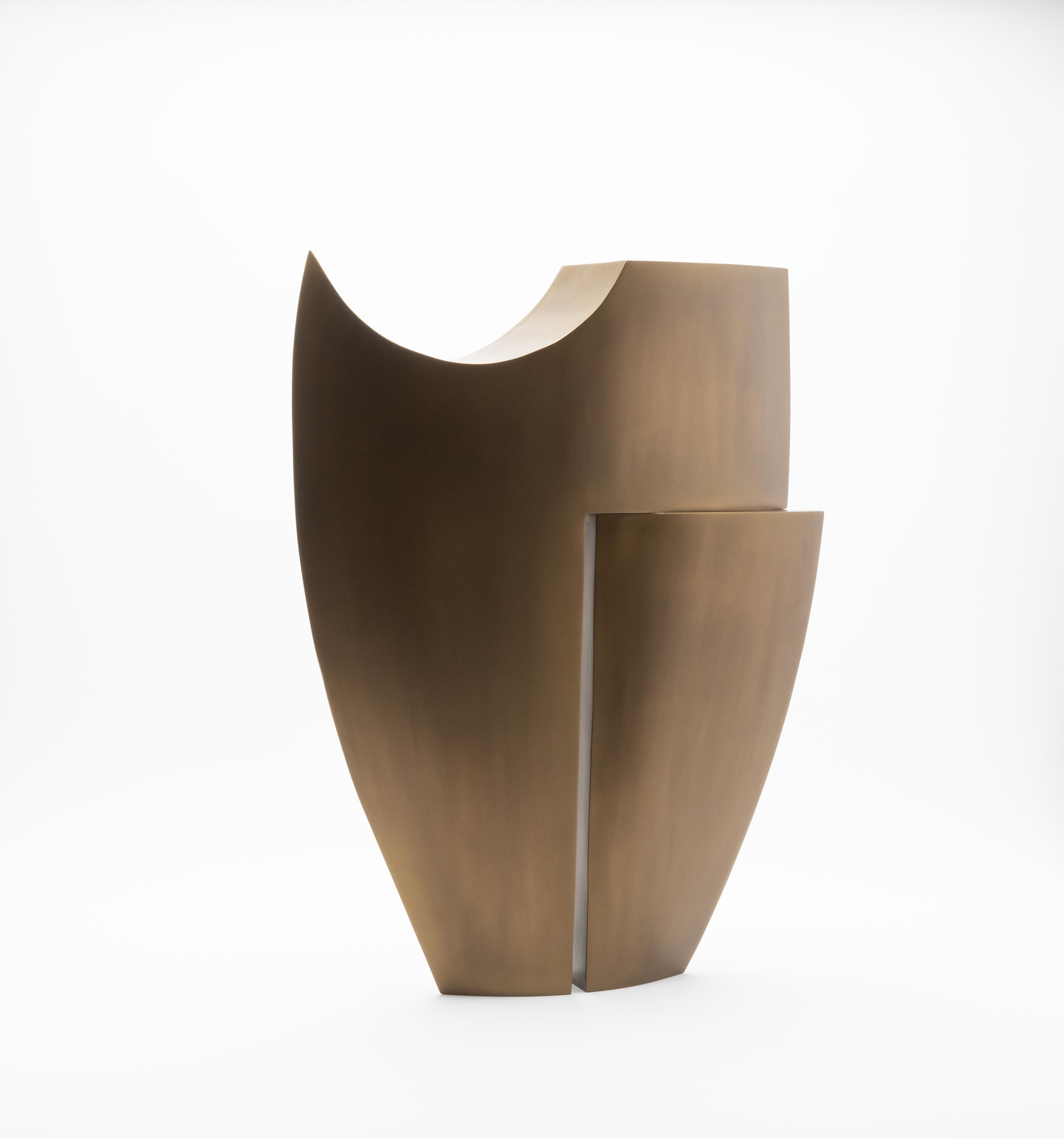 XXI secolo e contemporaneo Scultura astratta moderna in ottone patinato bronzo di Patrick Coard Paris in vendita