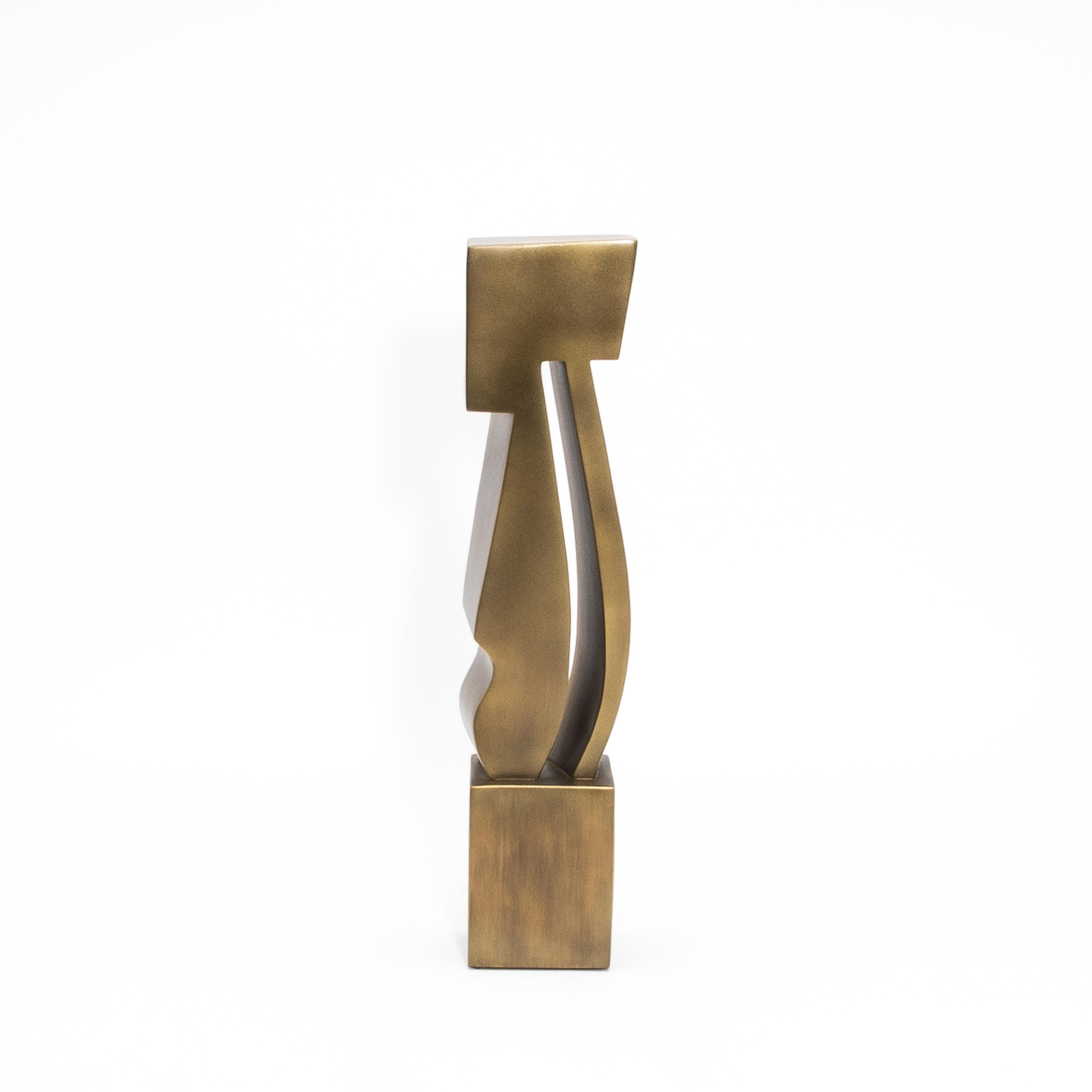 XXI secolo e contemporaneo Scultura astratta moderna in ottone patinato bronzo di Patrick Coard Paris in vendita