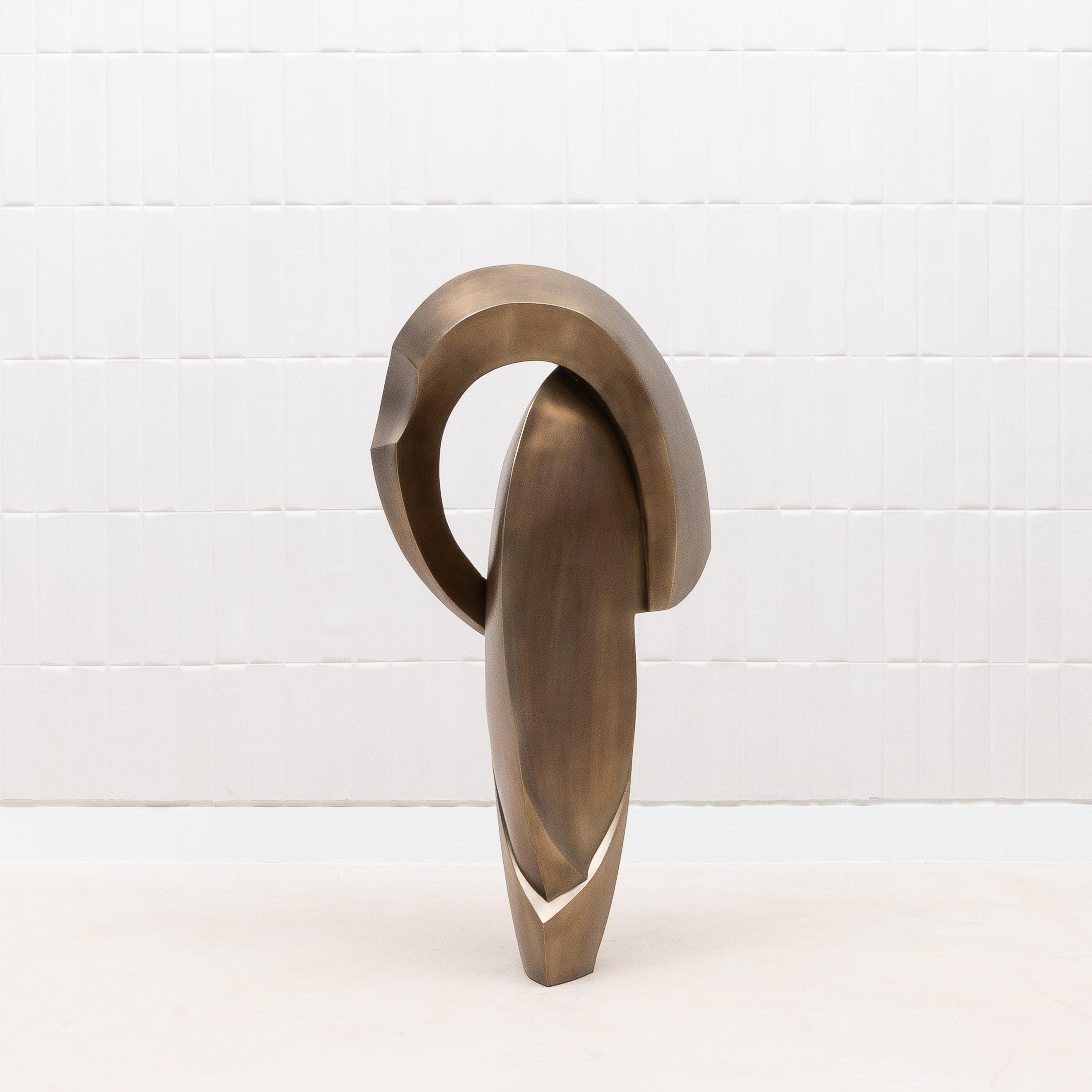 Scultura astratta moderna in ottone patinato bronzo di Patrick Coard Paris in vendita 1