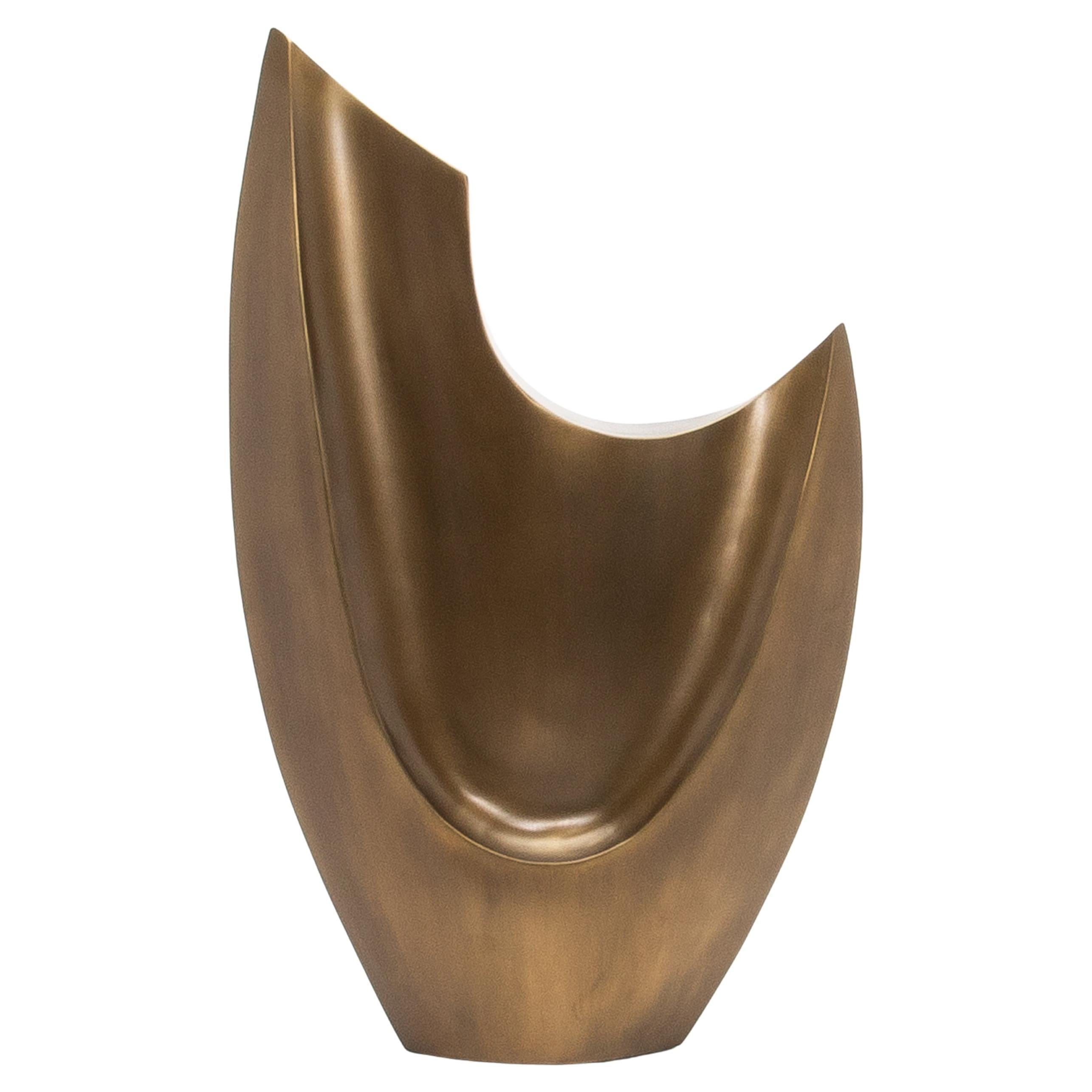 Modernity Abstract Sculpture XL in Bronze Patina Brass by Patrick Coard Paris en vente