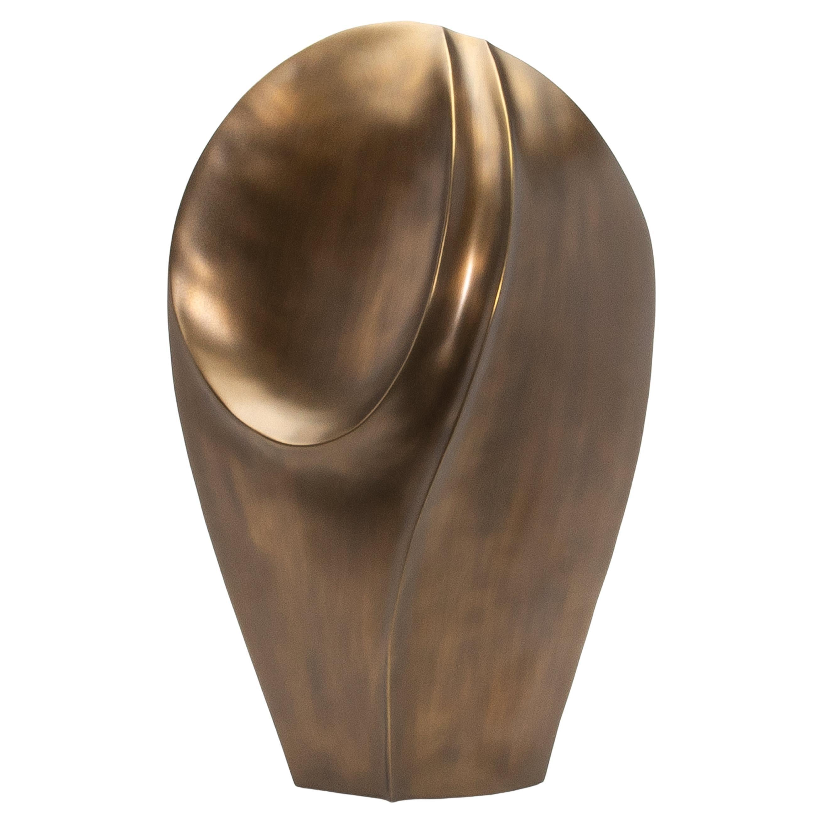 Modernity Abstract Sculpture in Bronze Patina Brass by Patrick Coard Paris