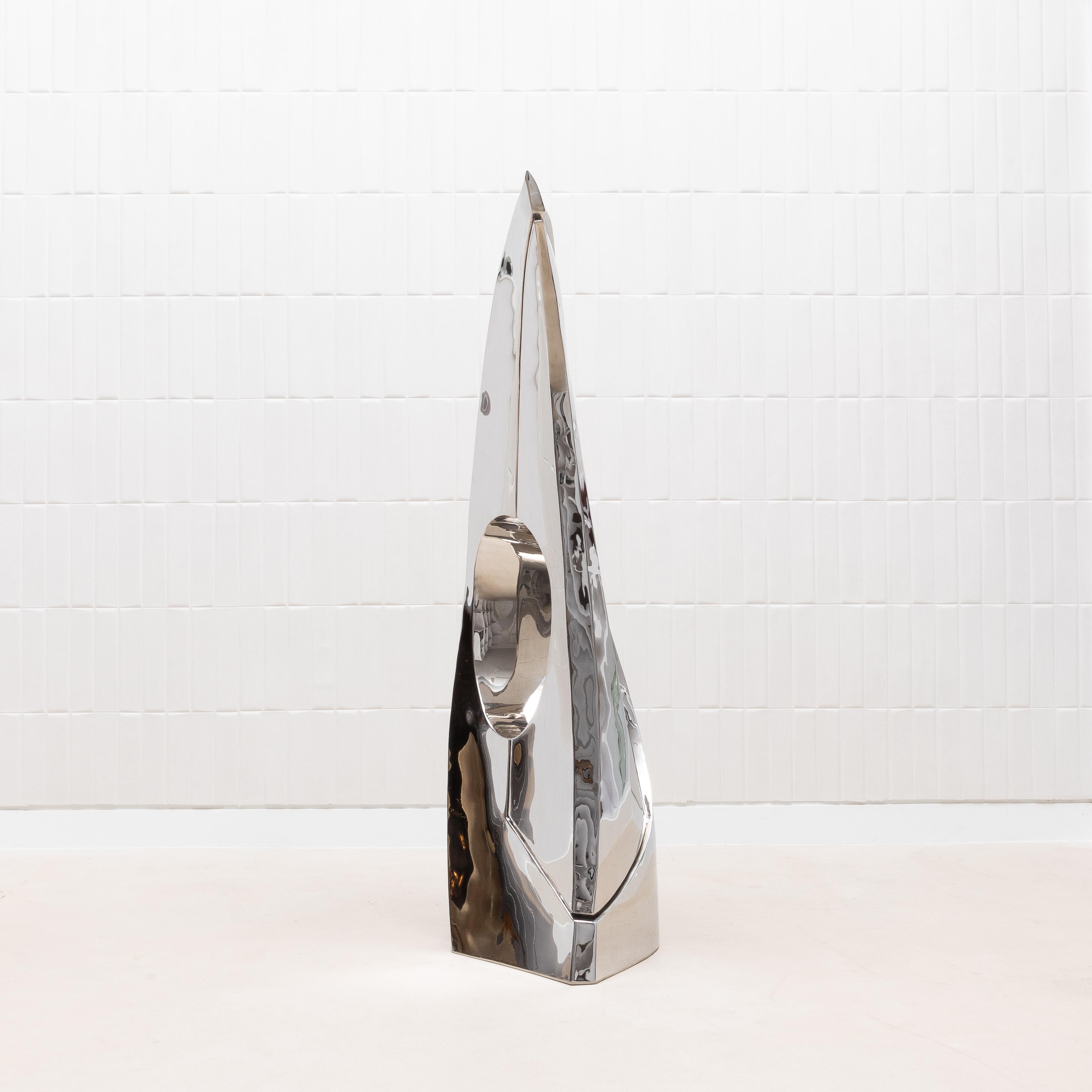 Scultura astratta moderna XL in acciaio lucido di Patrick Coard Paris in vendita 3