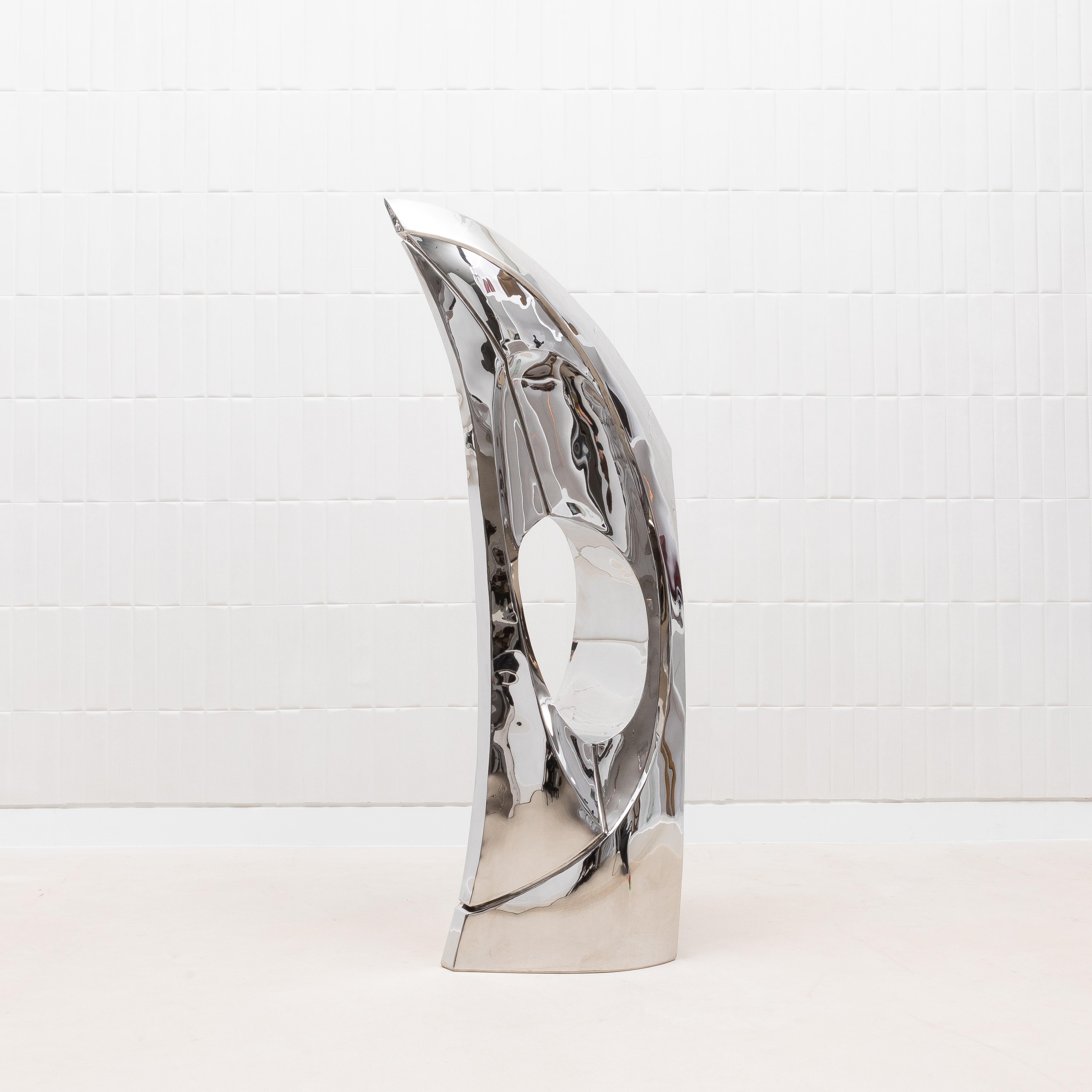 Scultura astratta moderna XL in acciaio lucido di Patrick Coard Paris in vendita 4