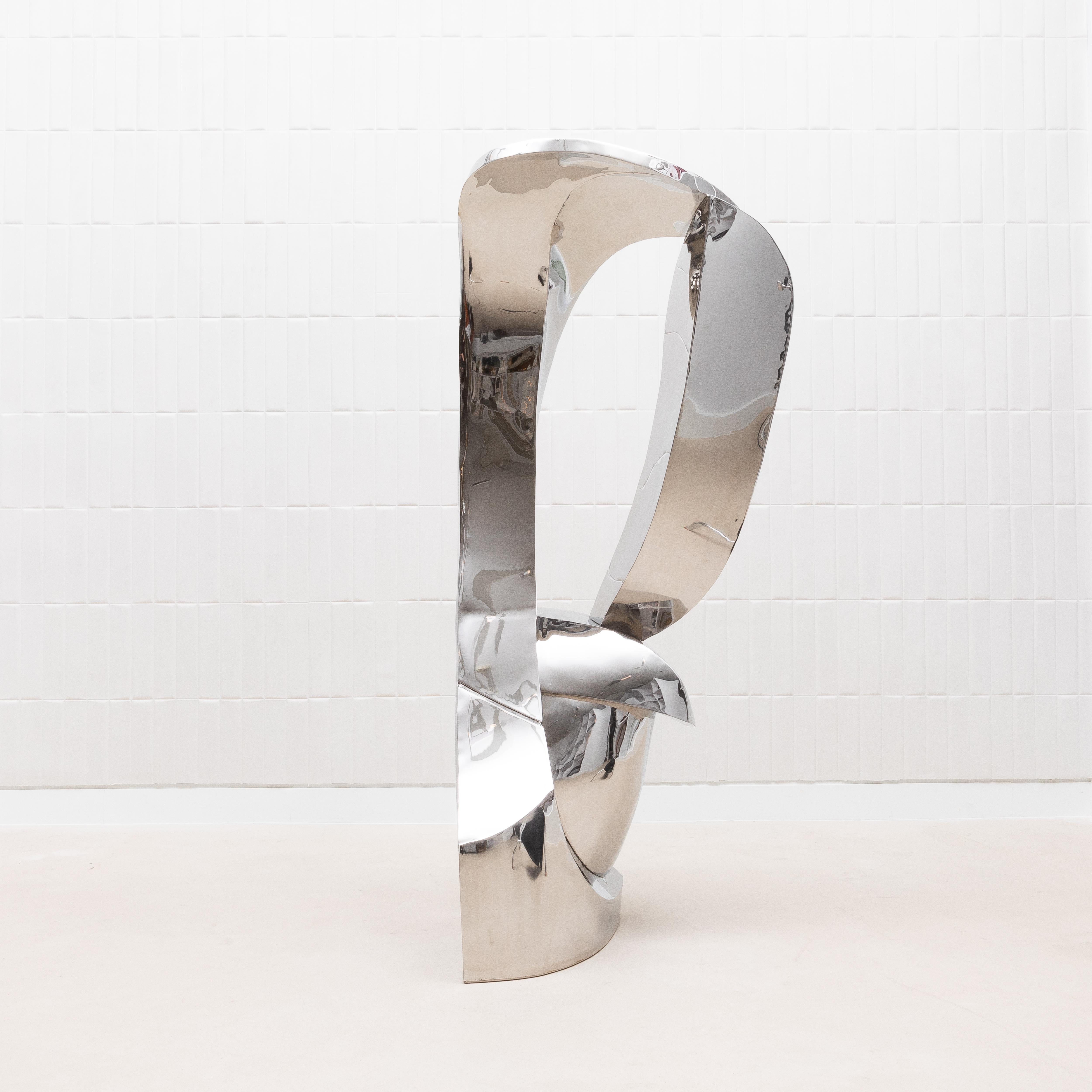 Scultura astratta moderna in acciaio lucido di Patrick Coard Paris in vendita 5