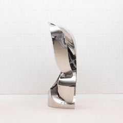 Scultura astratta moderna in acciaio lucido di Patrick Coard Paris