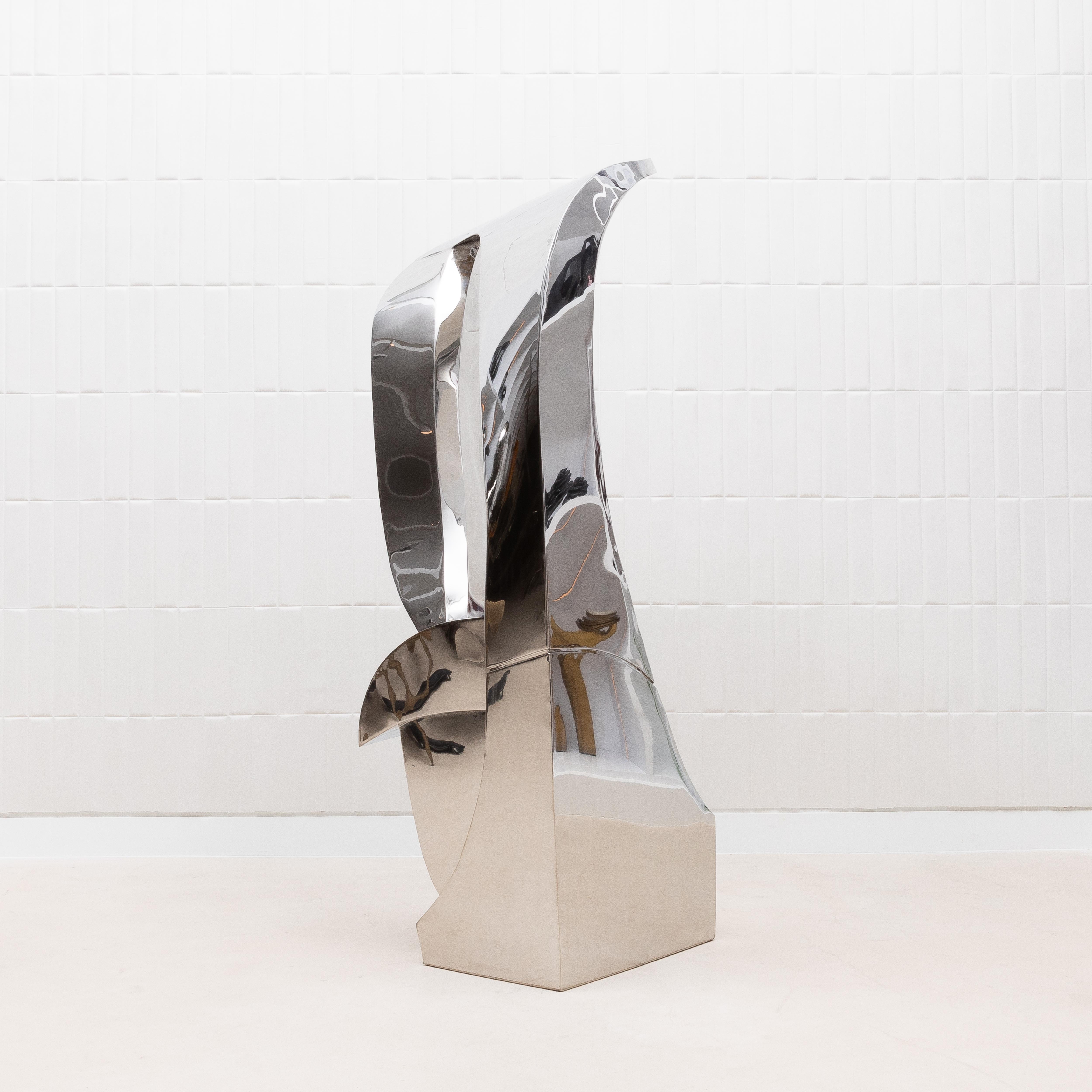 XXI secolo e contemporaneo Scultura astratta moderna in acciaio lucido di Patrick Coard Paris in vendita