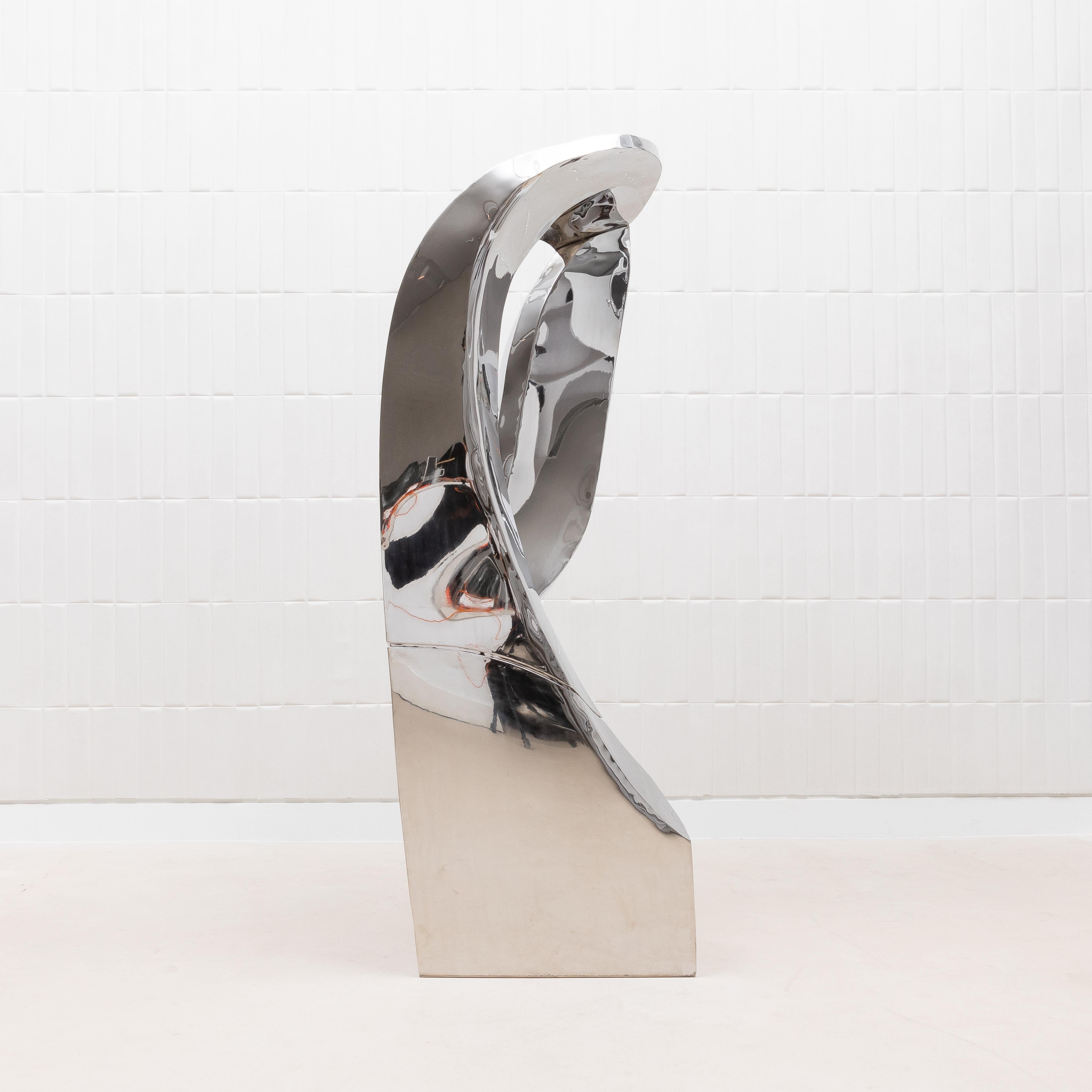 Scultura astratta moderna in acciaio lucido di Patrick Coard Paris in vendita 1