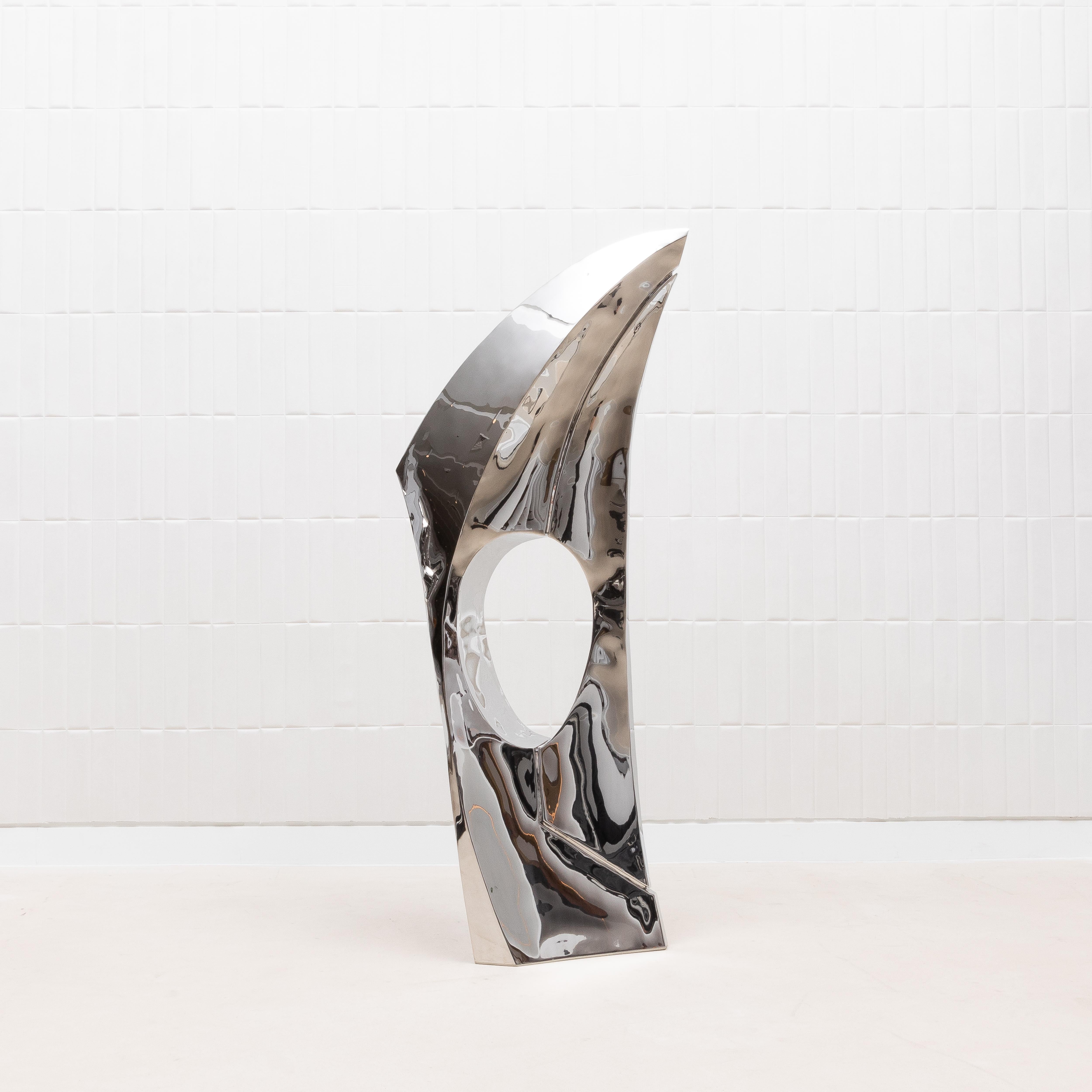 Scultura astratta moderna XL in acciaio lucido di Patrick Coard Paris in vendita 1