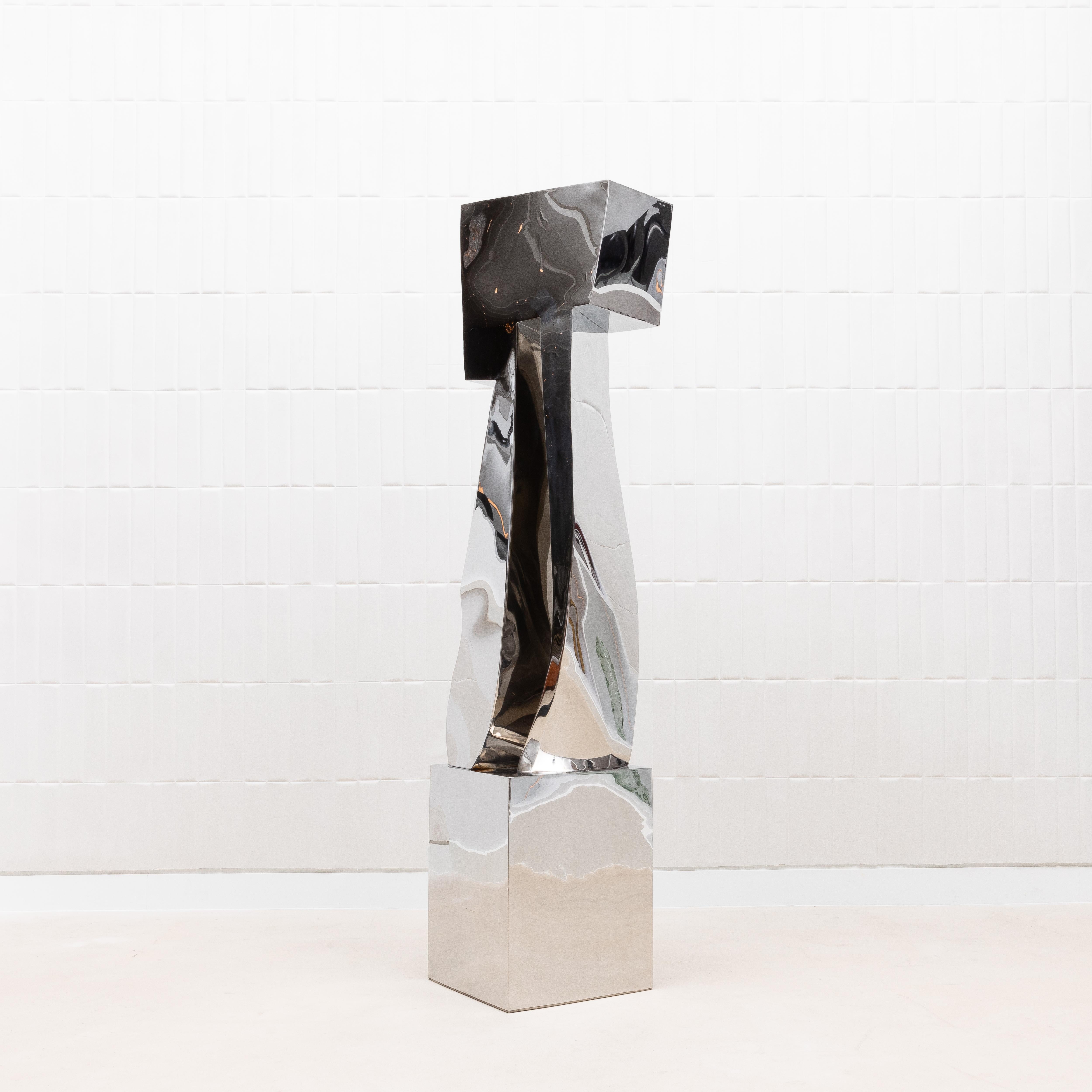 Scultura astratta moderna XL in acciaio lucido di Patrick Coard Paris in vendita 1