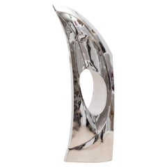 Sculpture abstraite moderne XL en acier poli de Patrick Coard Paris