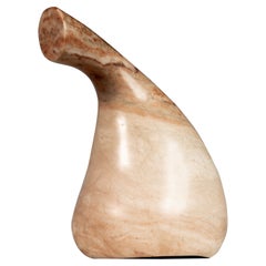 Modern Abstract Sculpture in Solid Alabaster by Mark Leblanc (1/8), USA