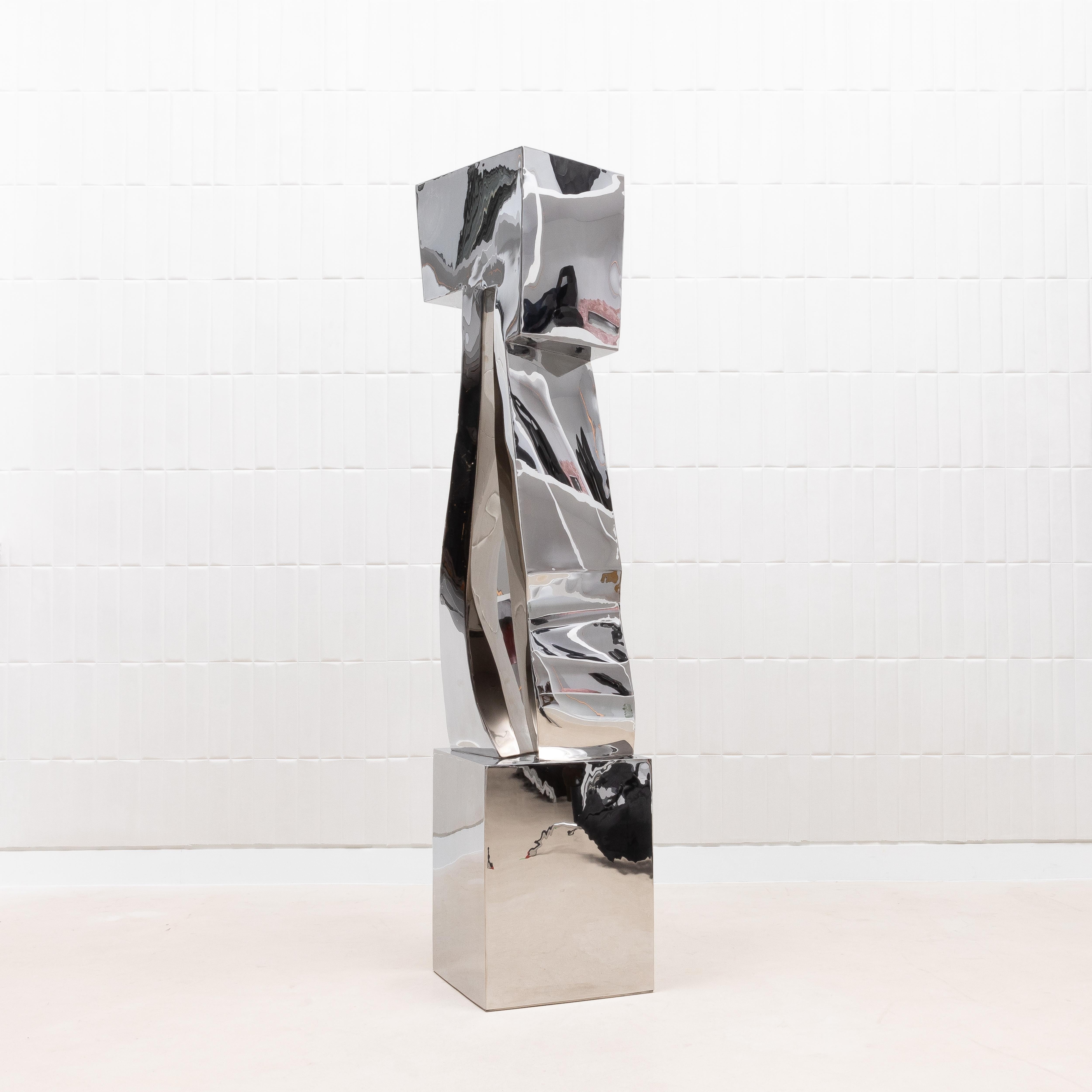 Scultura astratta moderna in acciaio inossidabile di Patrick Coard Paris in vendita 3