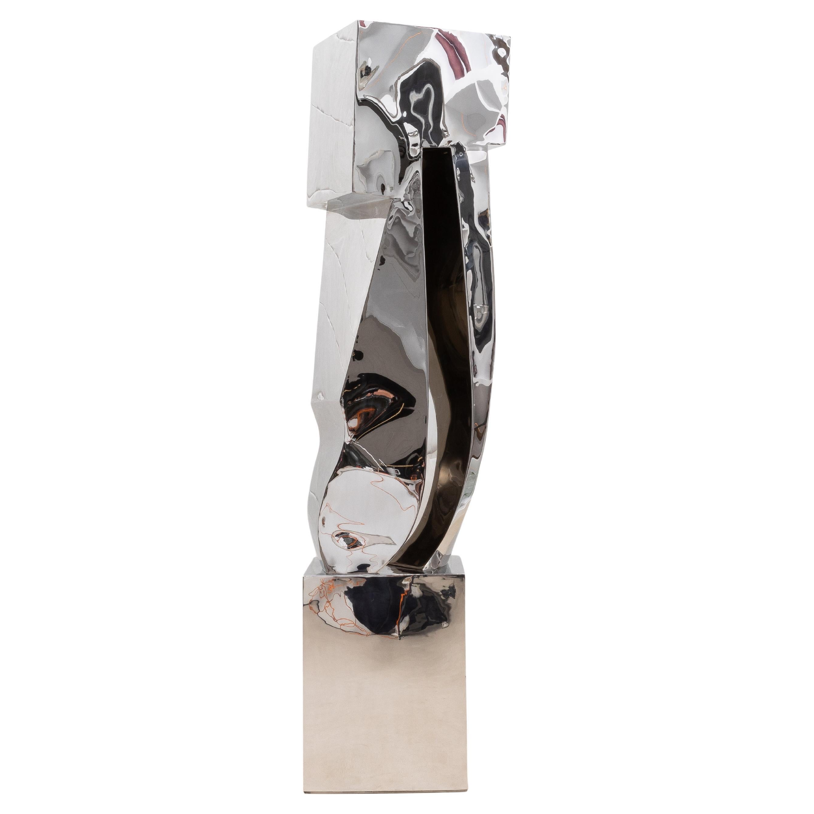 Modern Abstract Sculpture in Stainless Steel by Patrick Coard Paris