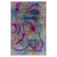 Modern Abstract Slate Gray Handmade Wool Rug "Daliesque" by Doris Leslie Blau