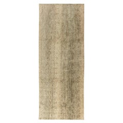 Modern Abstract Soft Beige Hand-Knotted Runner "Travertine" by Doris Leslie Blau
