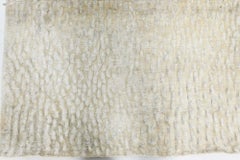 Modern Abstract Striped Beige Silk Oversized Rug "Ripple" by Doris Leslie Blau