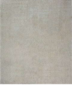Modern Abstract Striped Beige Silk Oversized Rug "Ripple" by Doris Leslie Blau