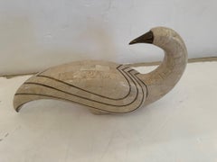 Modern Abstract Tessellated Stone Tabletop Sculpture of a Dove