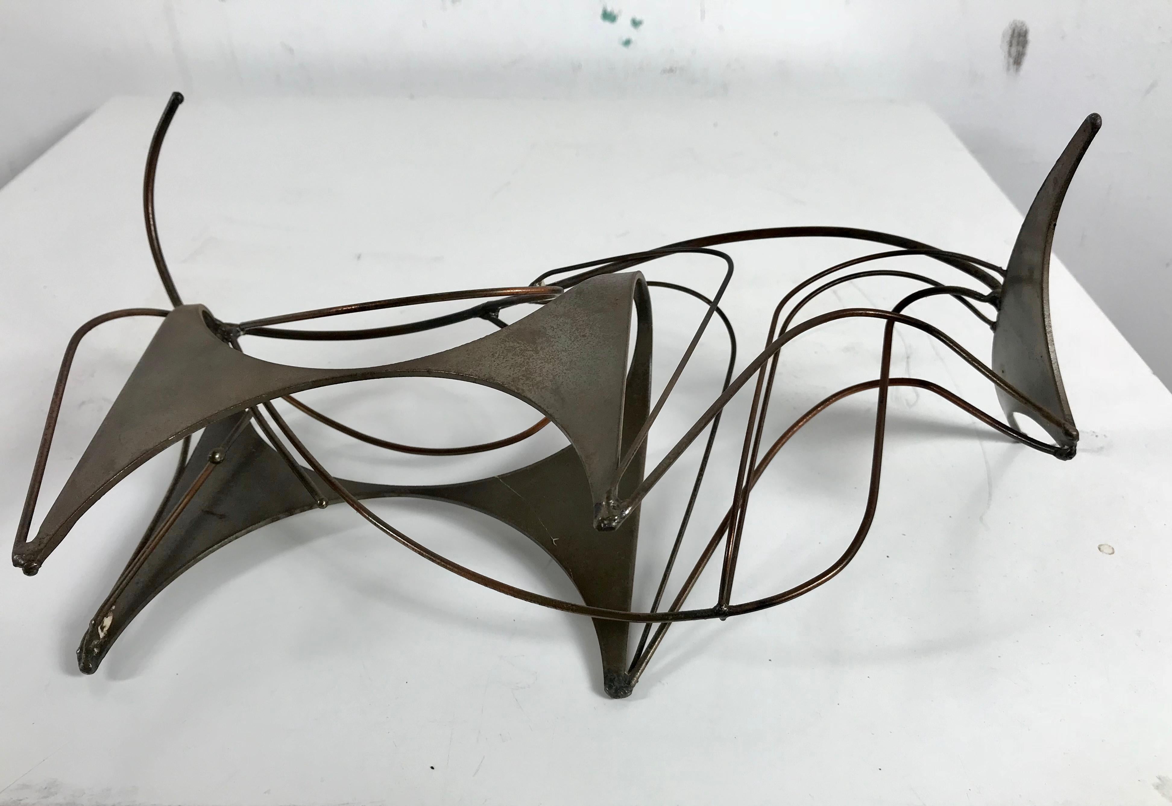 Mid-20th Century Modern Abstract Three-Dimensional Brass Sculpture 