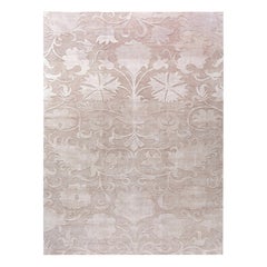 Modern Abstract Tibetan Floral Silk Rug by Doris Leslie Blau