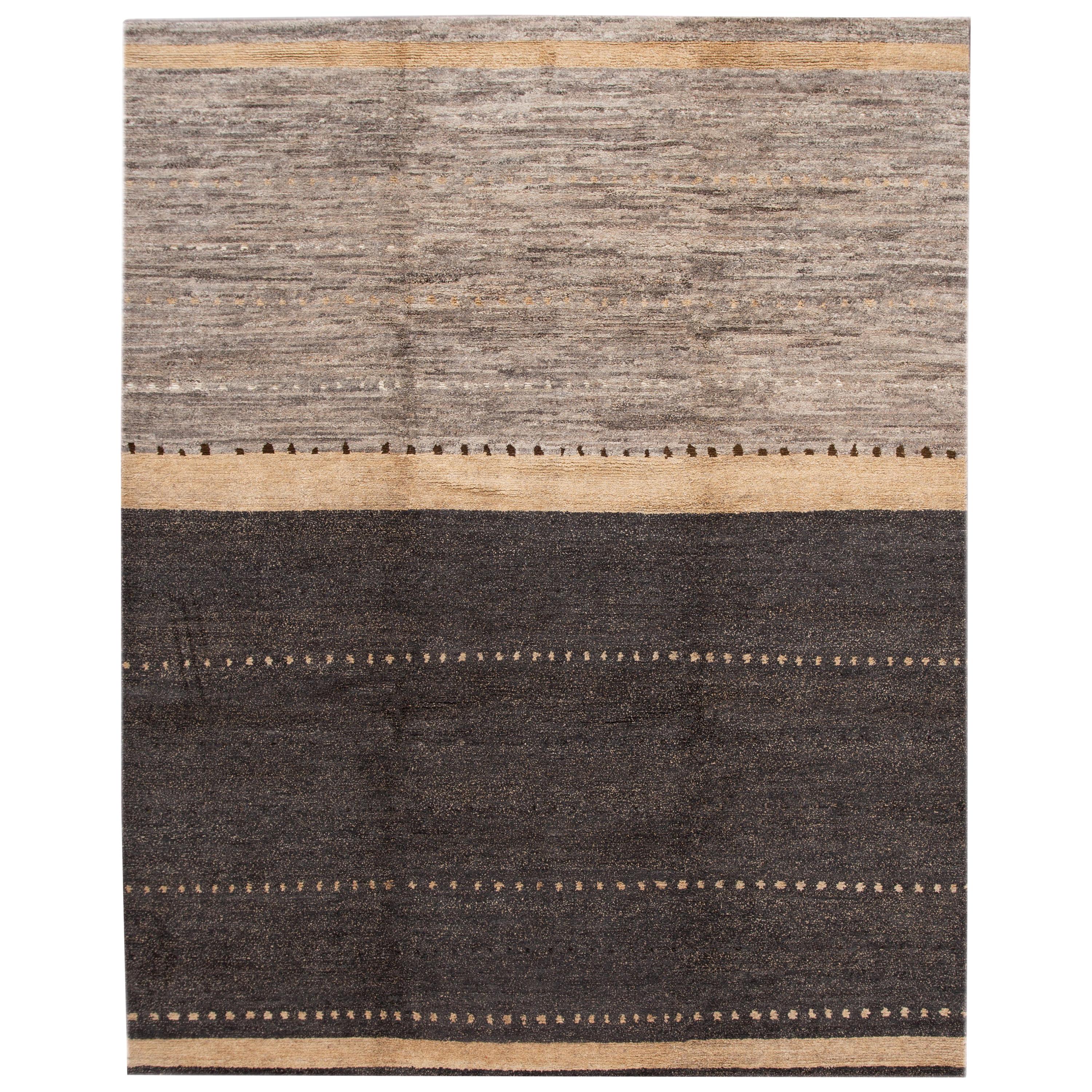 Modern Abstract Tibetan Room Size Wool Rug For Sale