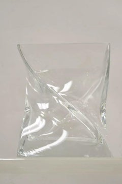 Centro de mesa Jarrón de cristal retorcido Konart Turco Abstracto Moderno (B)
