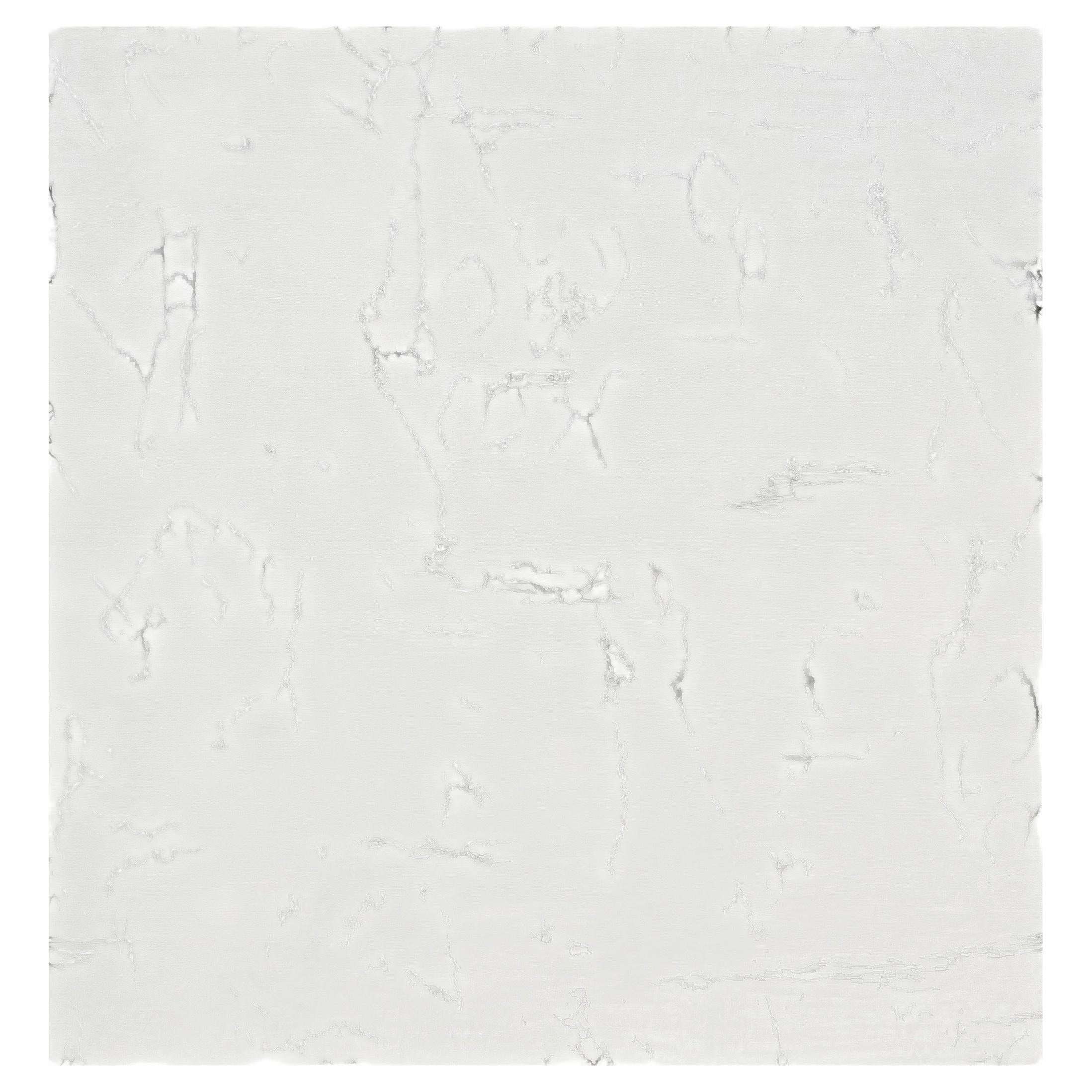 Modern Abstract Veined Light Gray Silk Rug "Vena" by Doris Leslie Blau