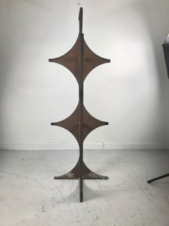 Modern Abstract Welded Cut Steel Garden Sculpture, Brutalist Design