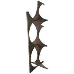 Modern Abstract Welded Cut Steel Garden Sculpture, Brutalist Design