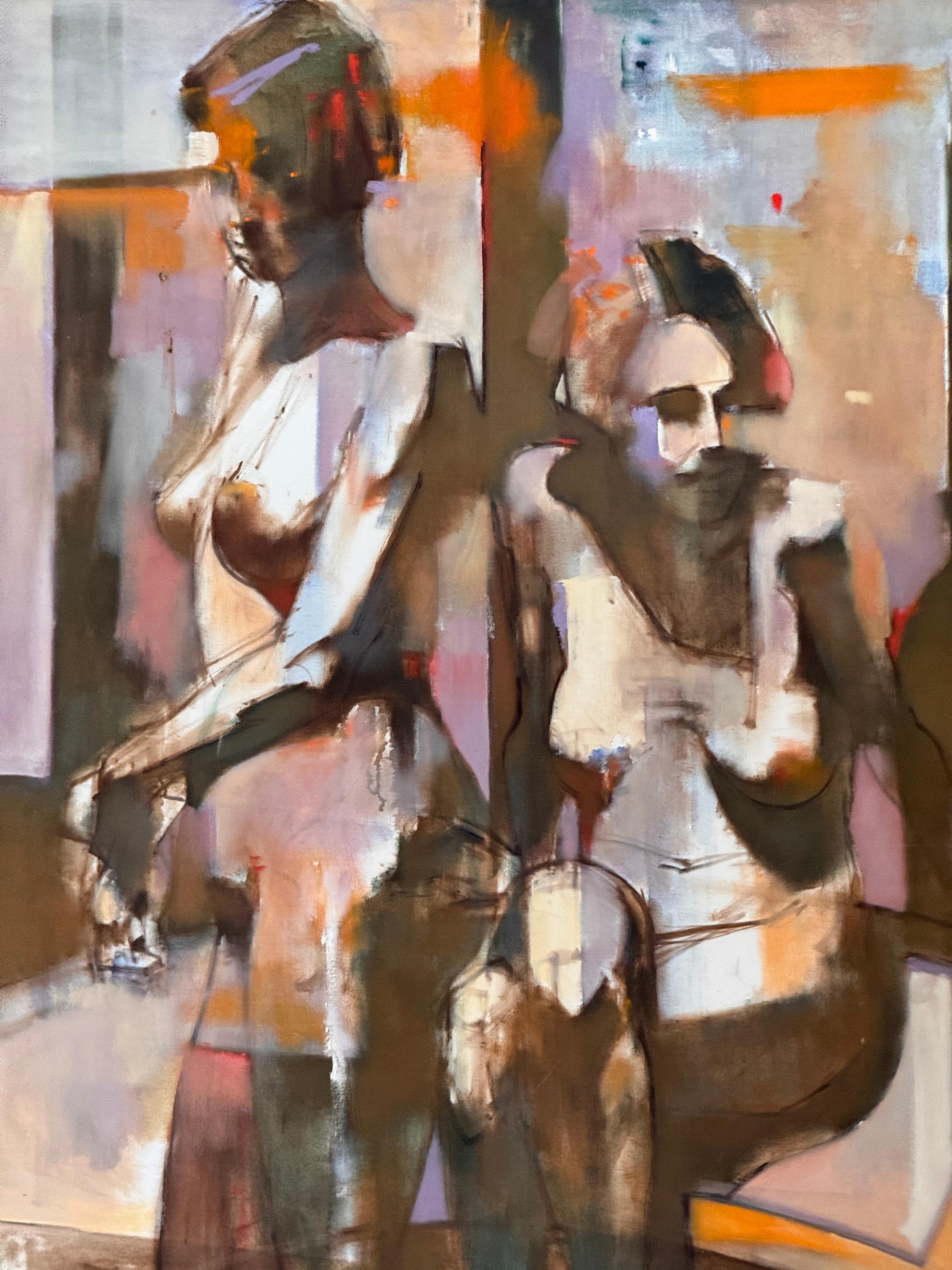 Moderner Abstrakt mit nackten Figuren im Zustand „Gut“ im Angebot in Charlottesville, VA