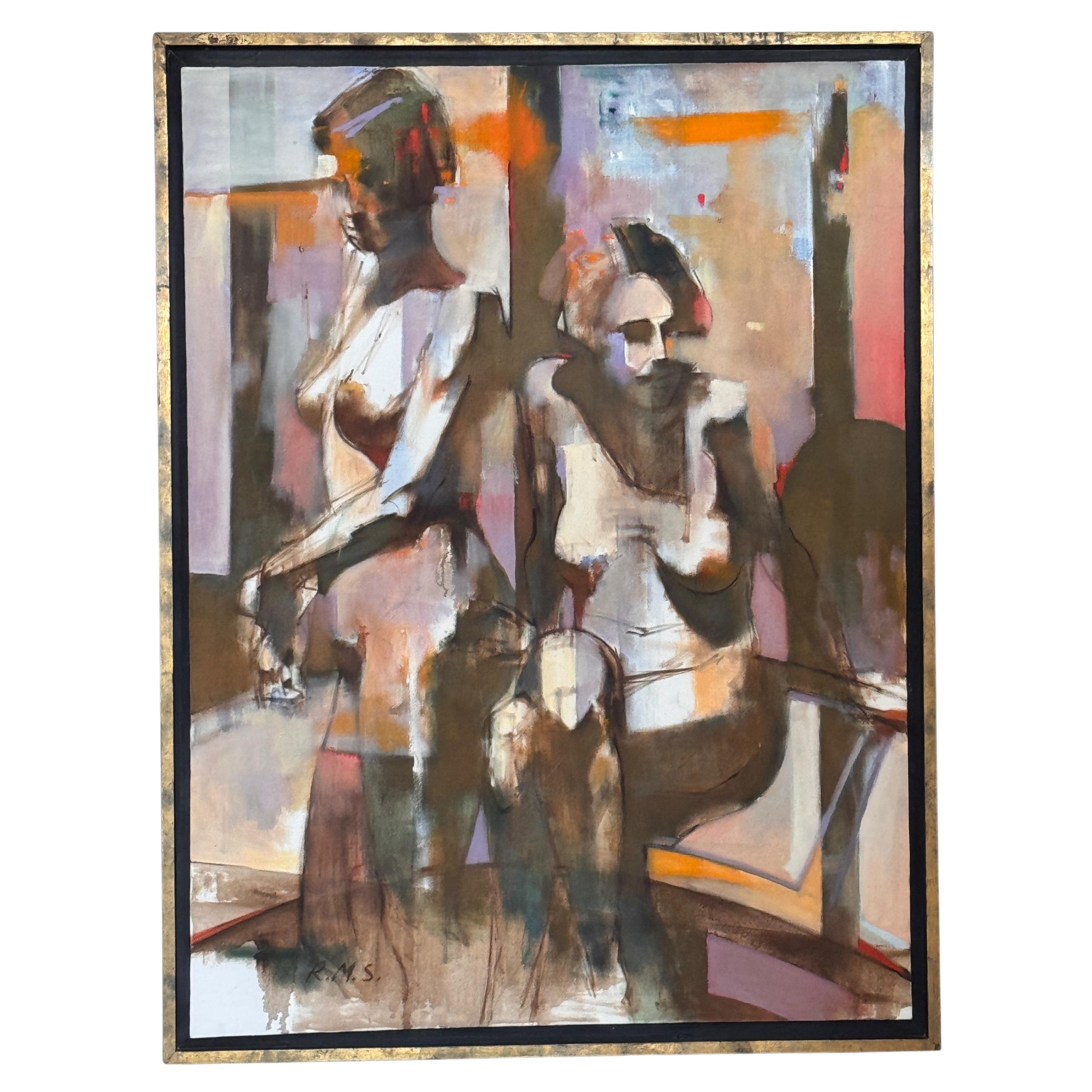 Modern Abstract With Nude Figures