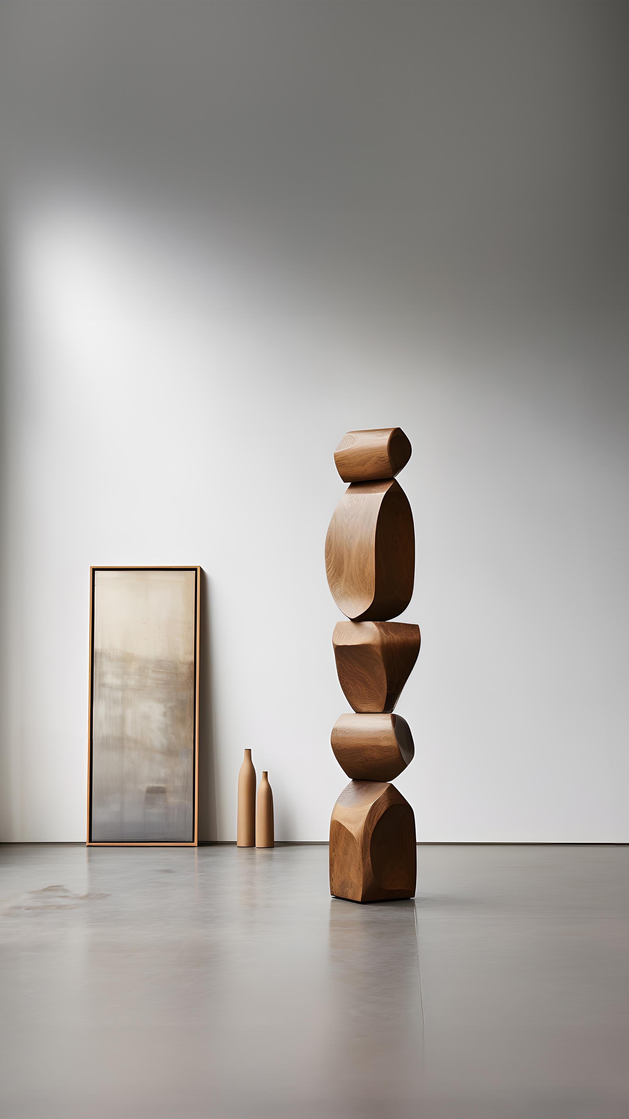 Totem abstrait moderne en bois Stand No69 par NONO, Joel Escalona Craft Neuf - En vente à Estado de Mexico CP, Estado de Mexico