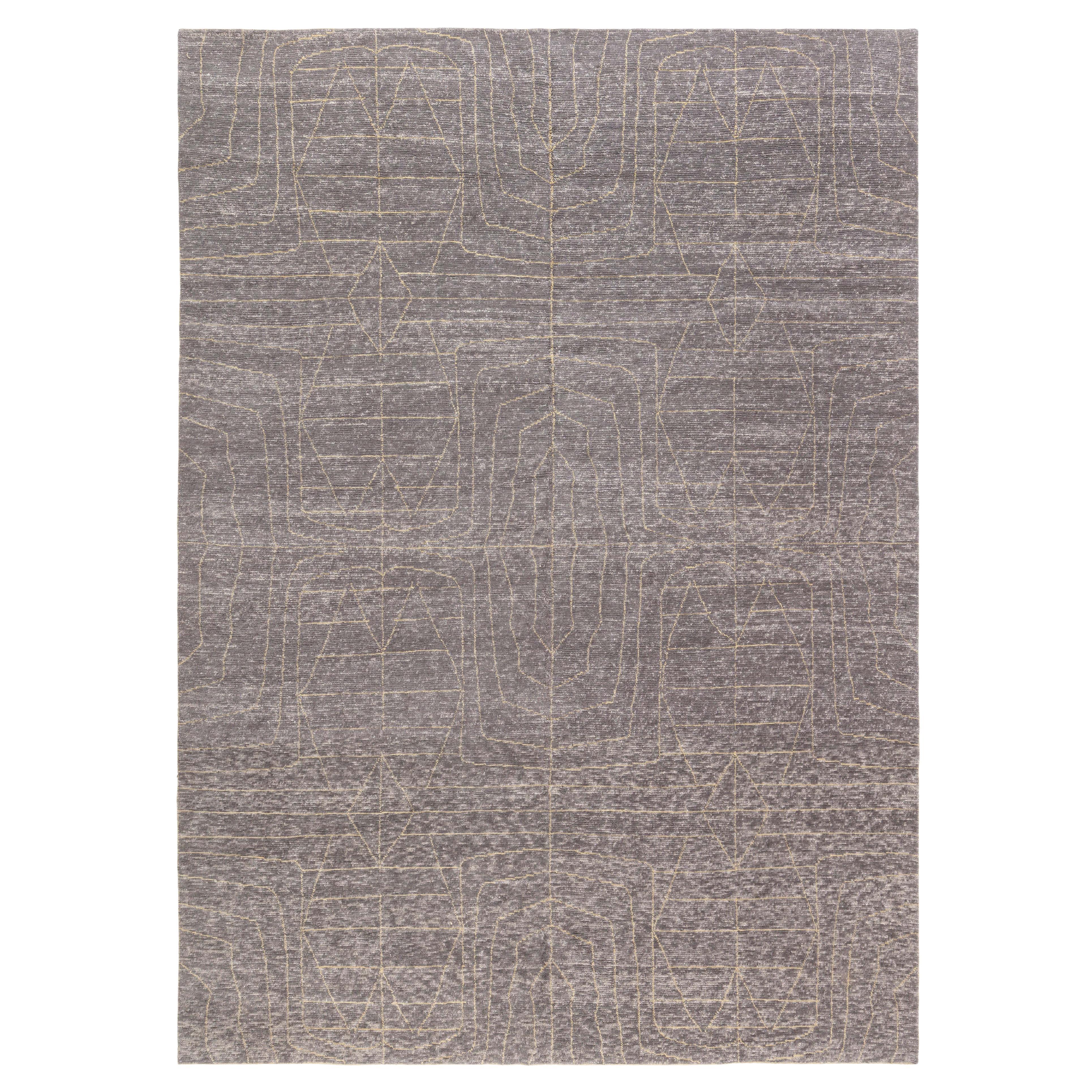 Alfombra moderna abstracta de lana de Doris Leslie Blau