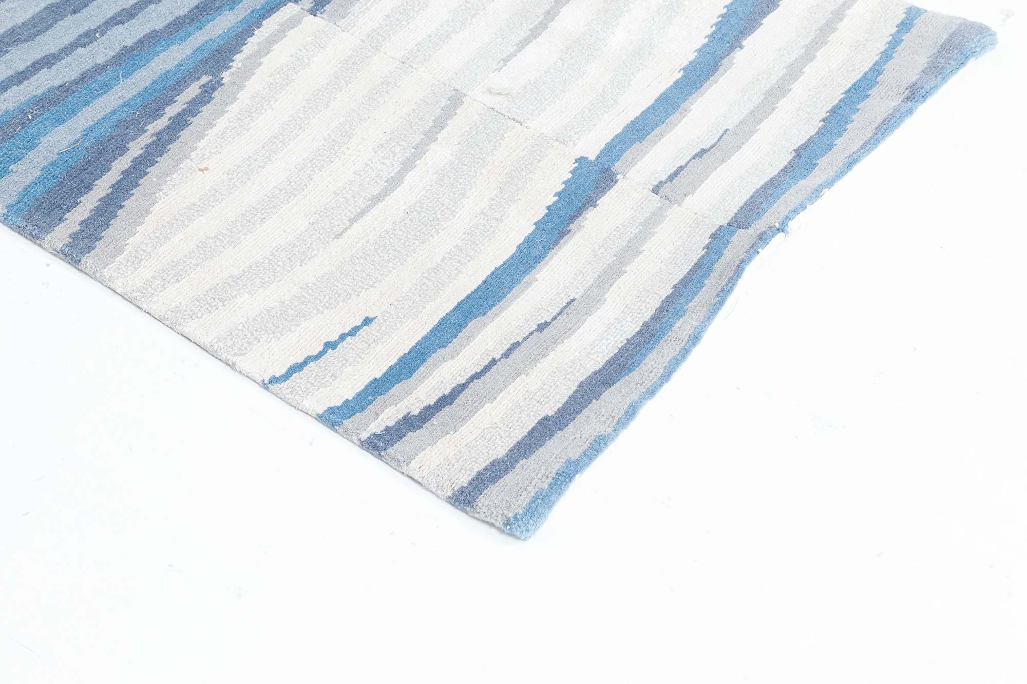 Modern Abstract Wool Runner Hand-Knotted in Tibet by Doris Leslie Blau For Sale 1