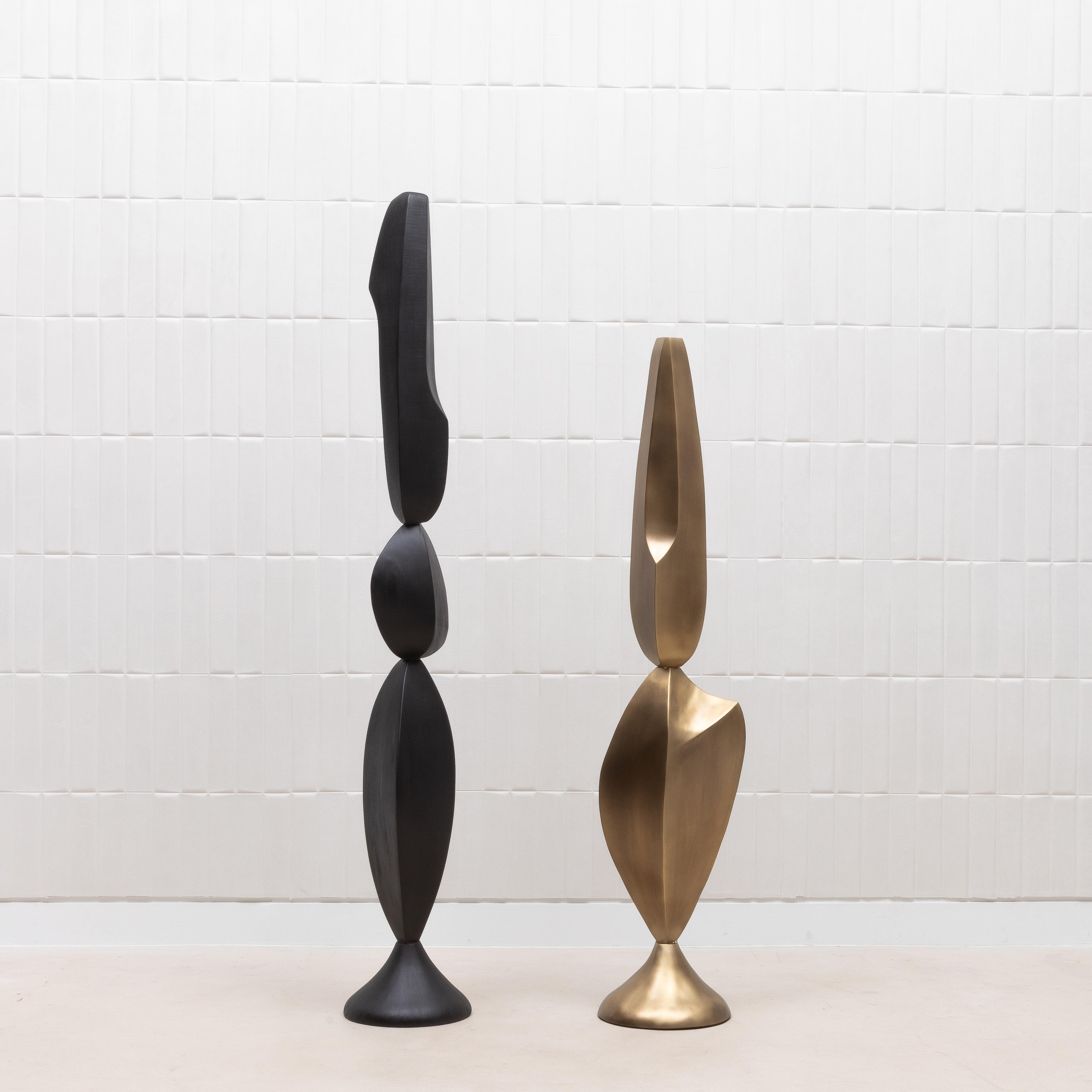 Scultura astratta moderna XL in bronzo patinato ottone di Patrick Coard Paris in vendita 2