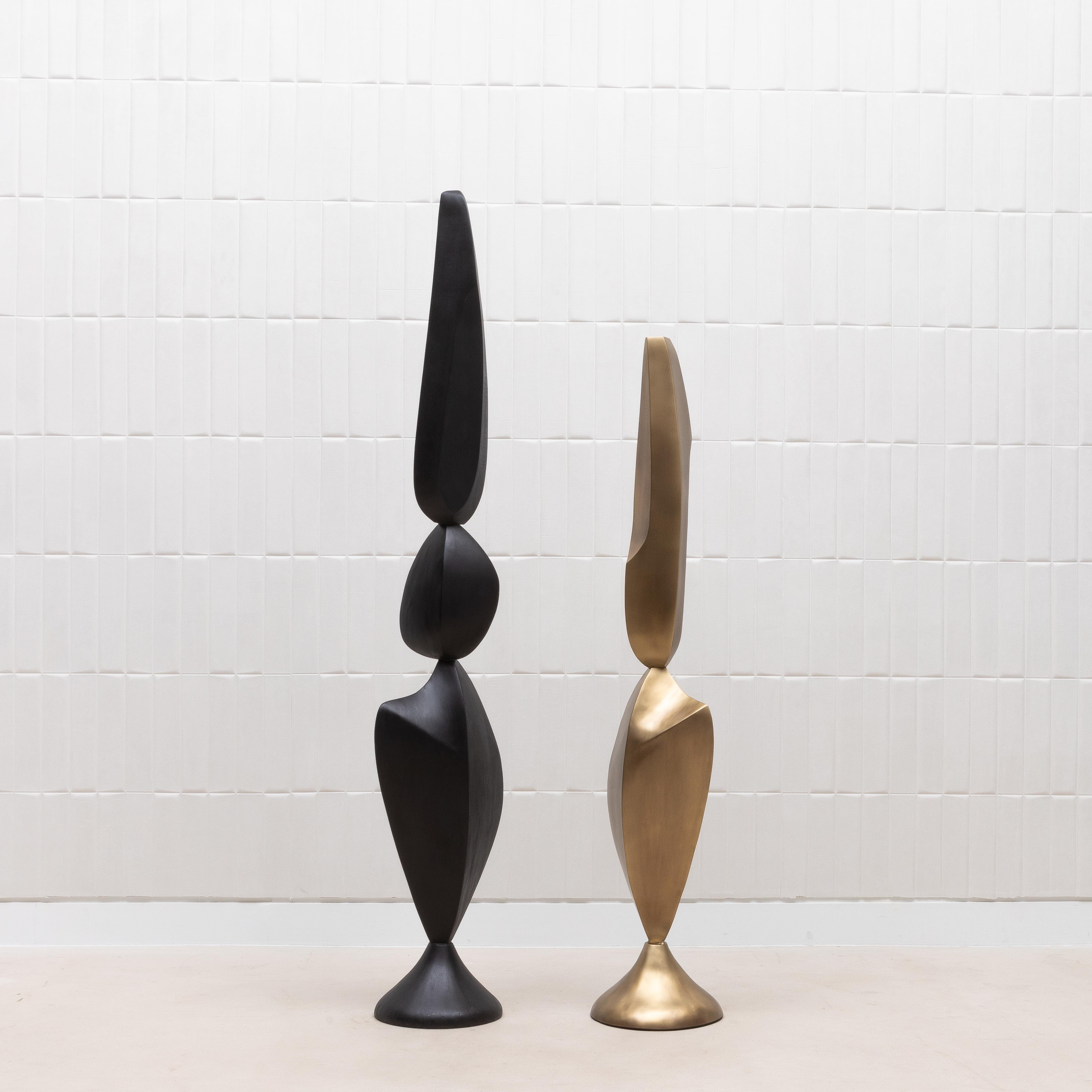 Scultura astratta moderna XL in bronzo patinato ottone di Patrick Coard Paris in vendita 3