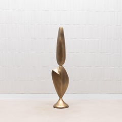 Scultura astratta moderna XL in bronzo patinato ottone di Patrick Coard Paris