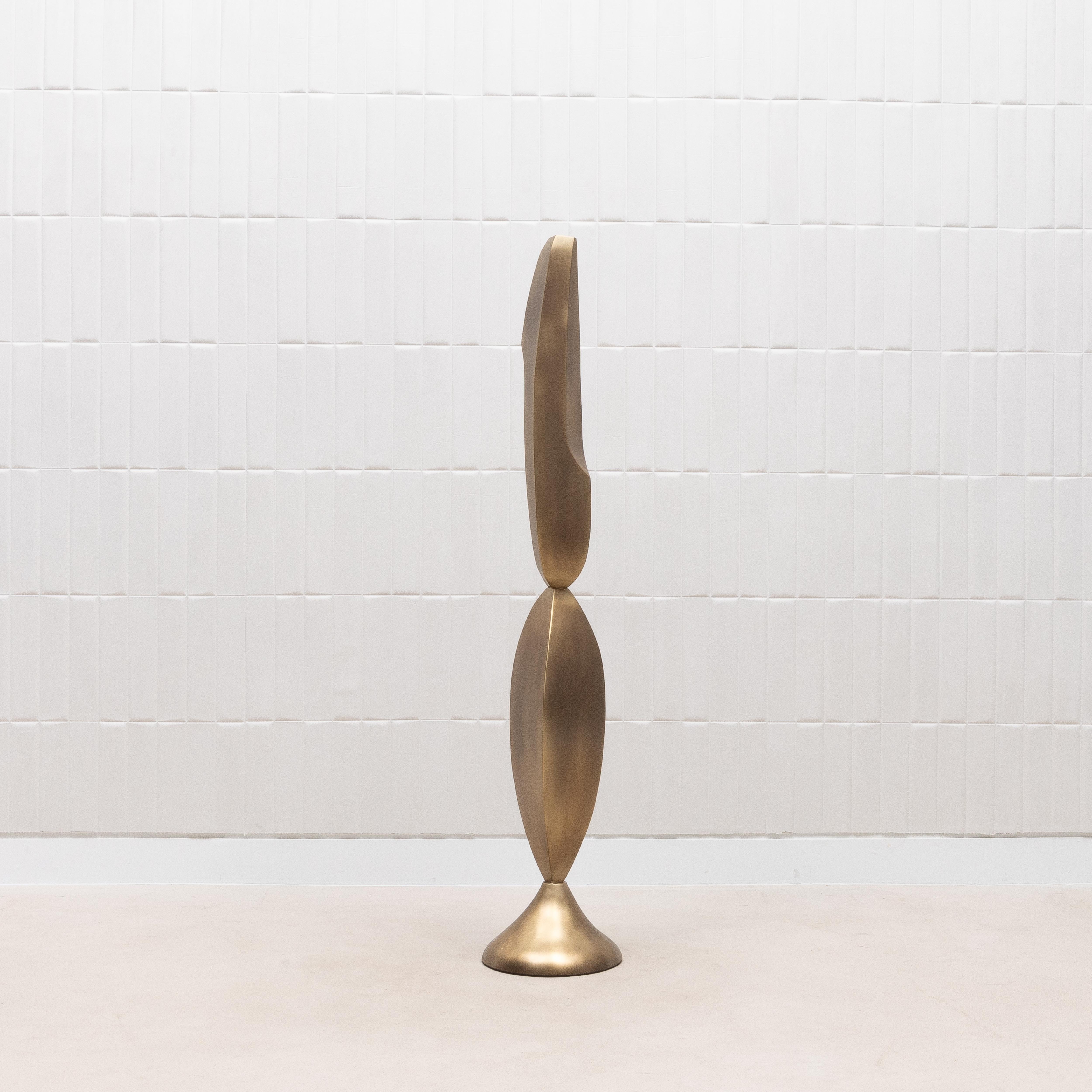 Filippino Scultura astratta moderna XL in bronzo patinato ottone di Patrick Coard Paris in vendita