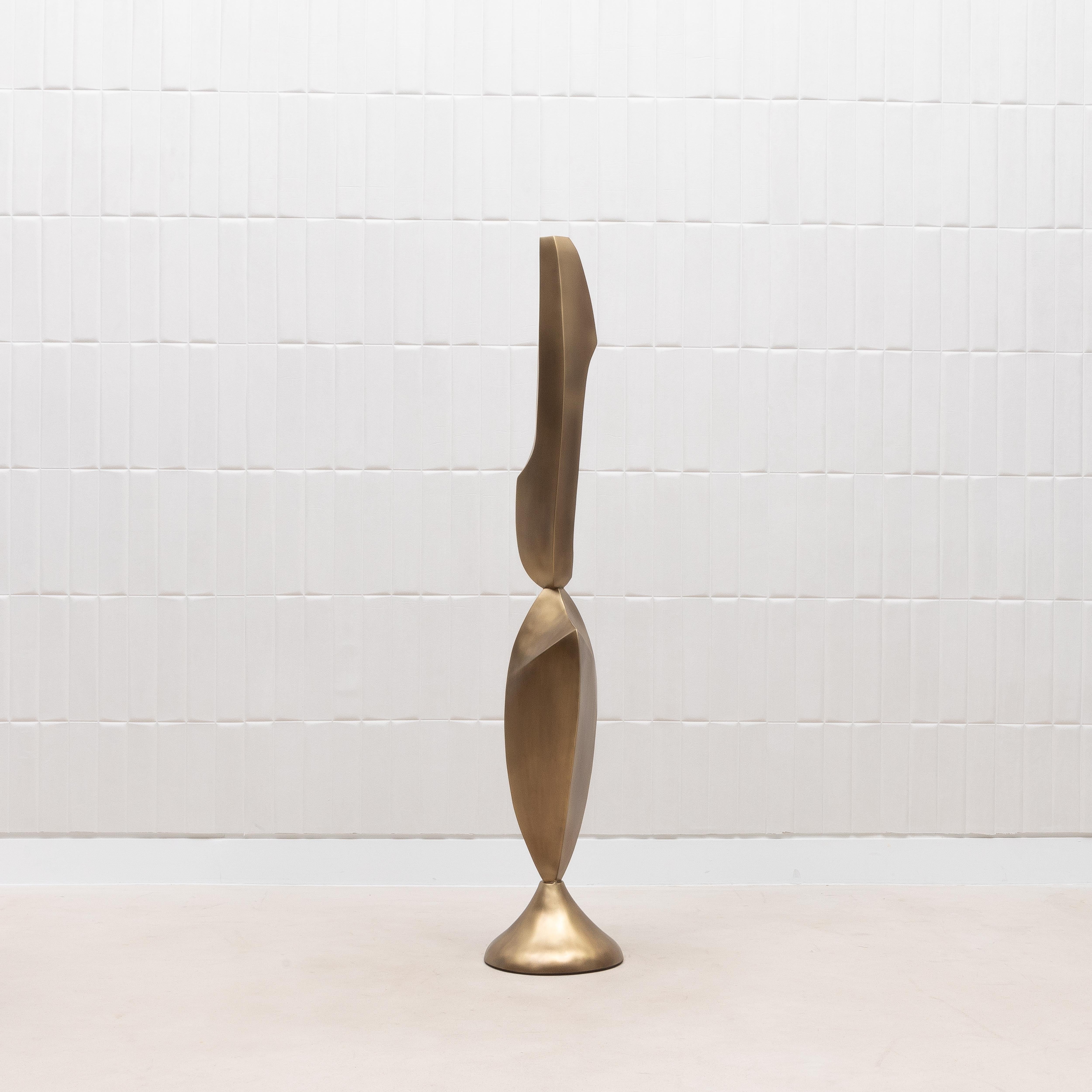 Scultura astratta moderna XL in bronzo patinato ottone di Patrick Coard Paris In condizioni Nuovo in vendita a West Hollywood, CA