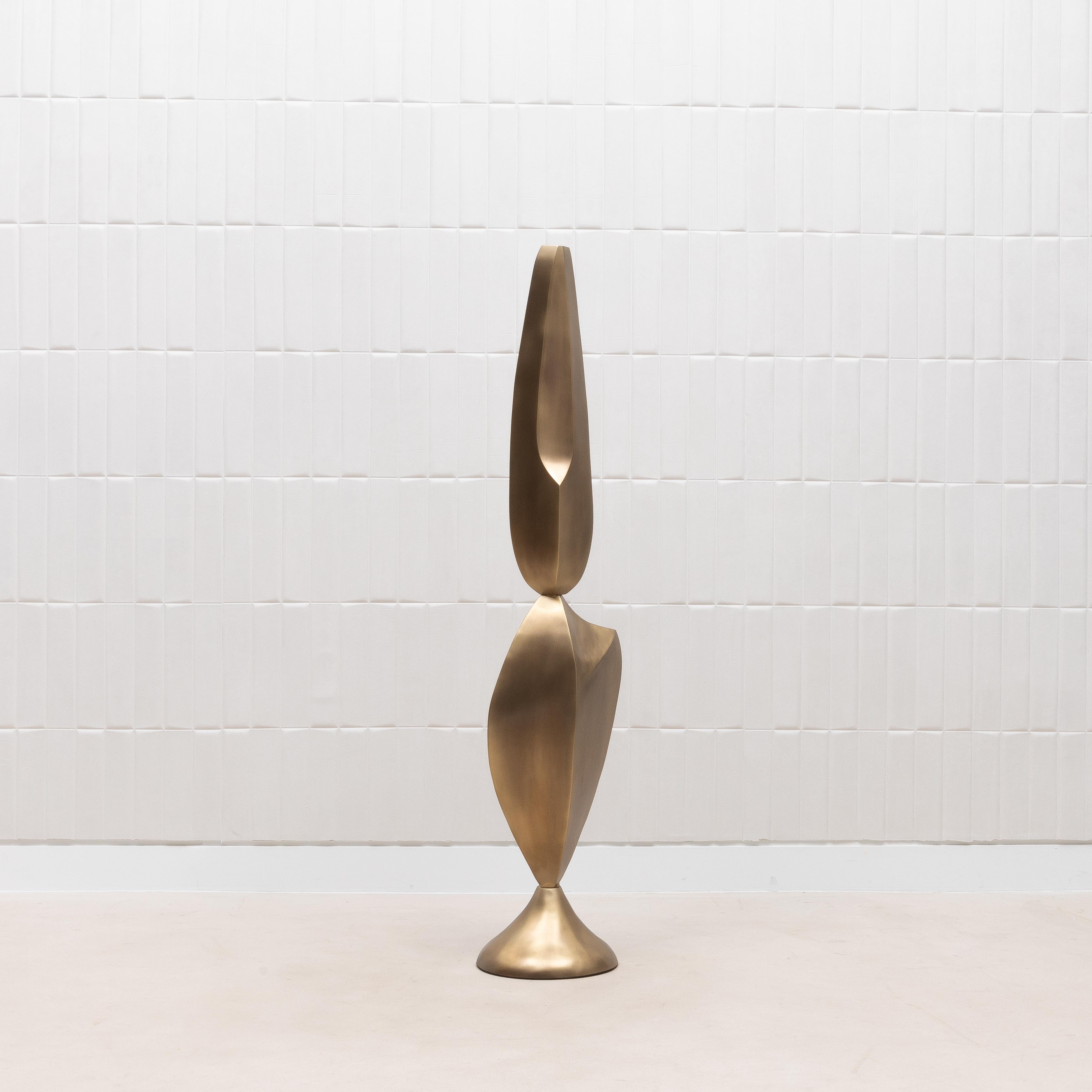 Scultura astratta moderna XL in bronzo patinato ottone di Patrick Coard Paris in vendita 1