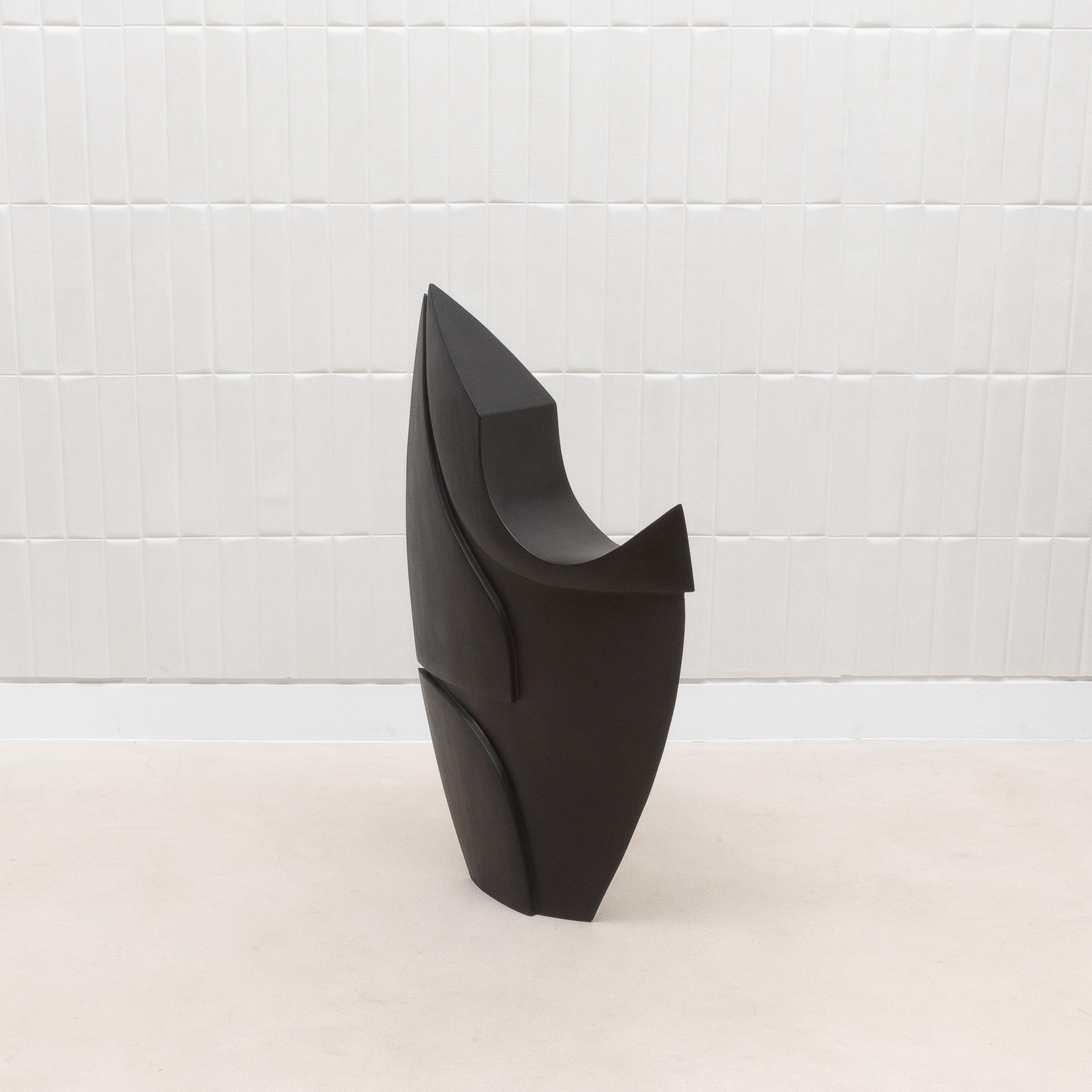 Art Déco Scultura moderna astratta XXL in Oak nero di Patrick Coard Paris in vendita