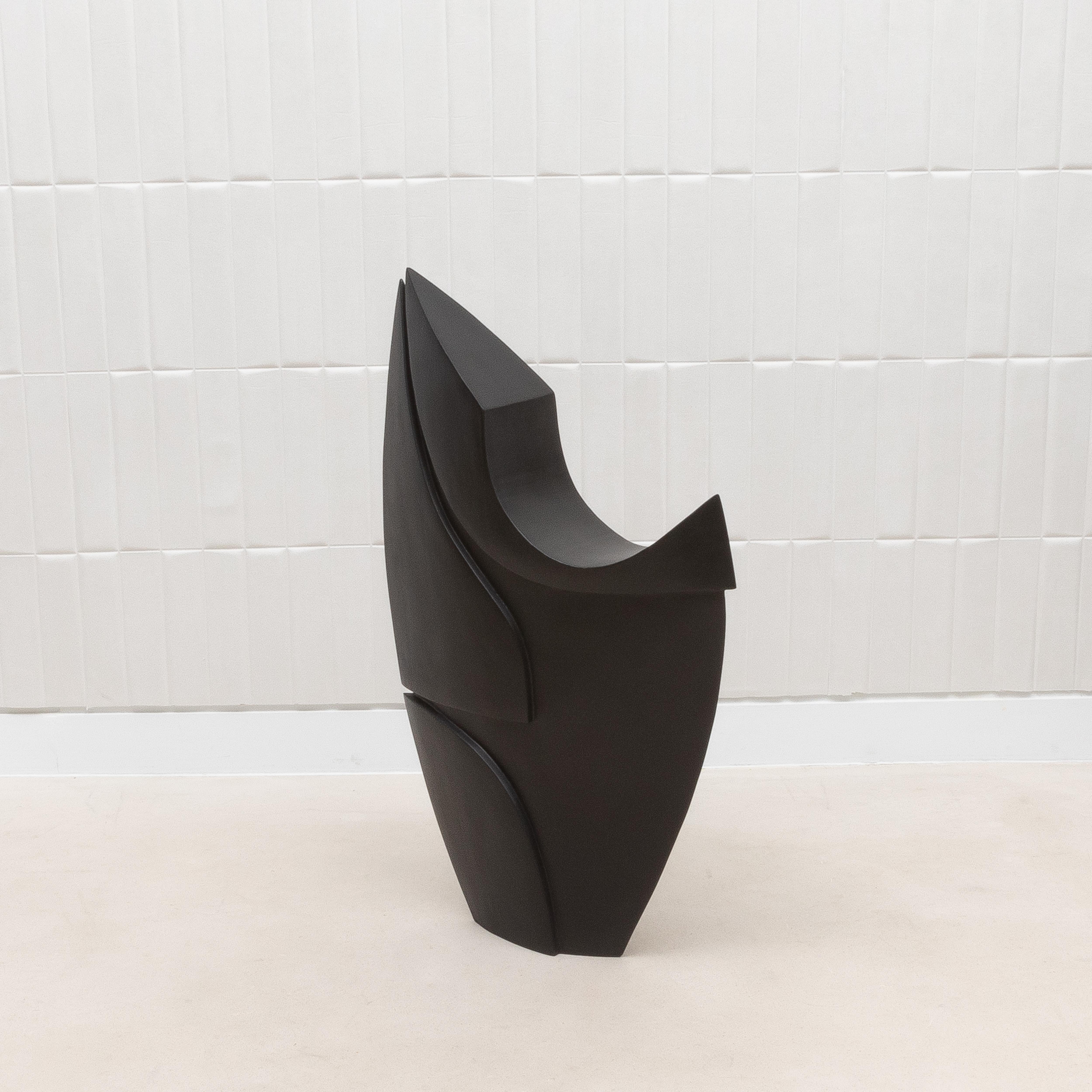 Fatto a mano Scultura moderna astratta XXL in Oak nero di Patrick Coard Paris in vendita