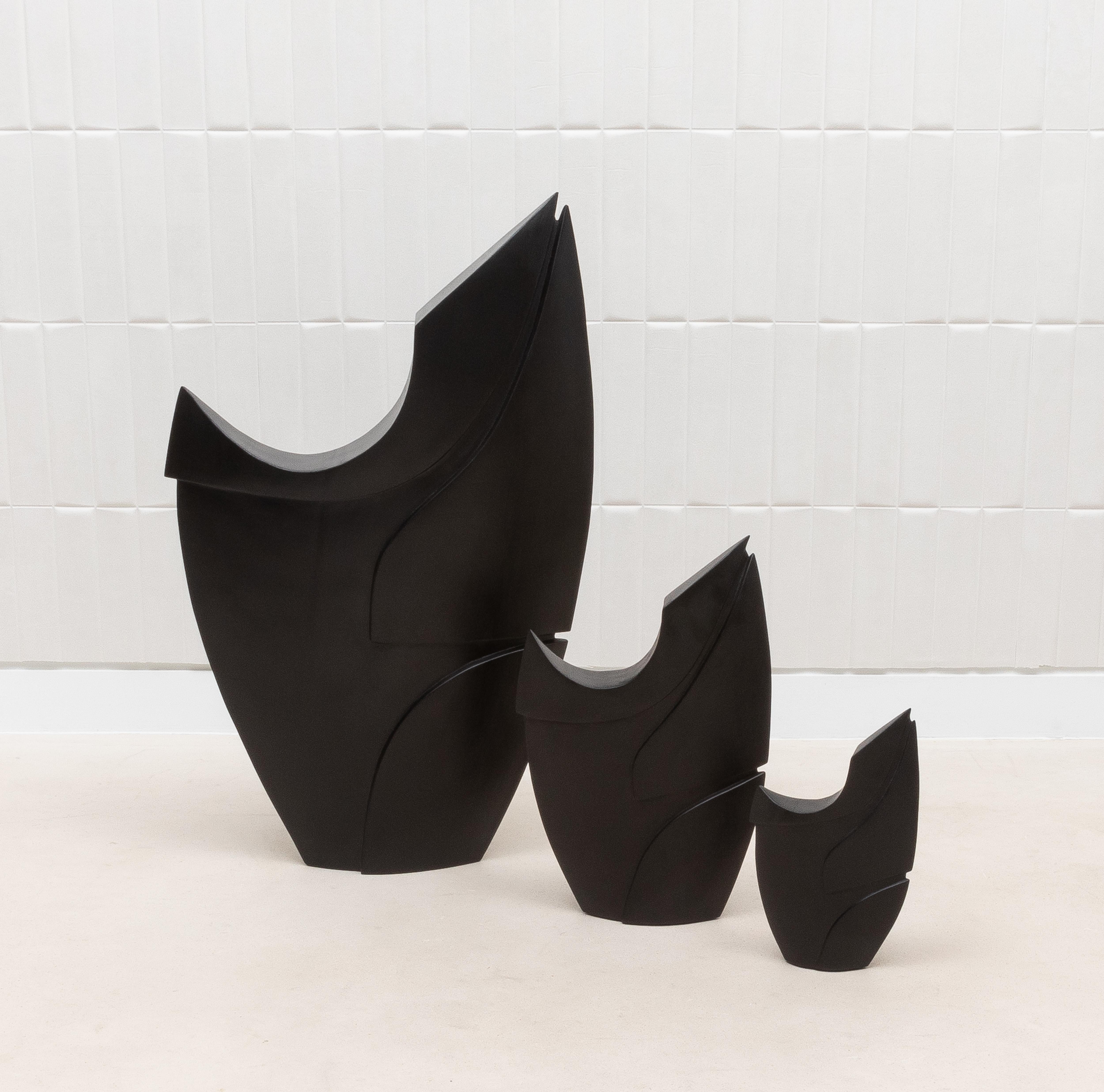 XXI secolo e contemporaneo Scultura moderna astratta XXL in Oak nero di Patrick Coard Paris in vendita