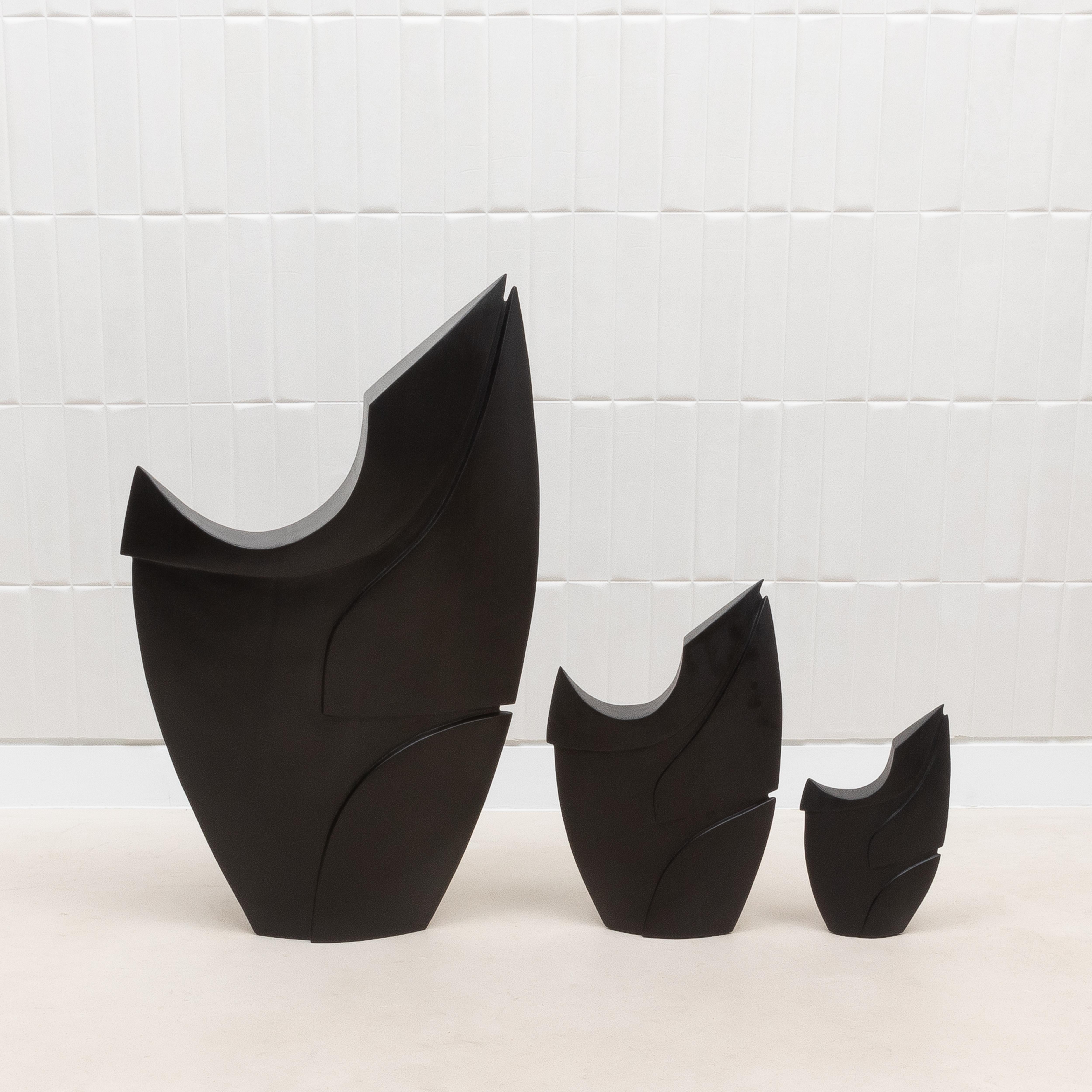 Scultura moderna astratta XXL in Oak nero di Patrick Coard Paris in vendita 1