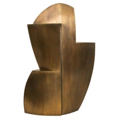 Modern Abstract XXL Sculpture in Bronze-Patina Brass by Patrick Coard Paris