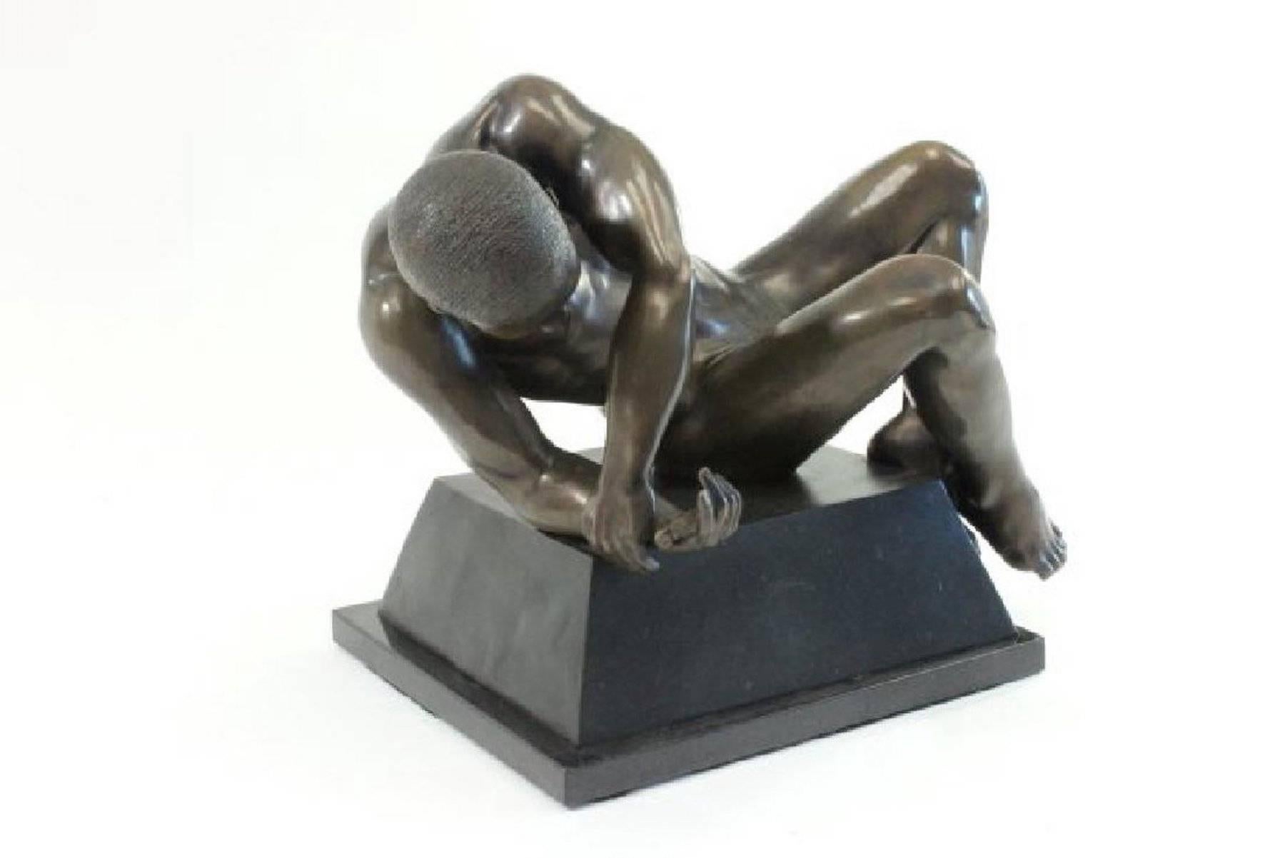 Patinated Modern Academic Bronze Male Nude