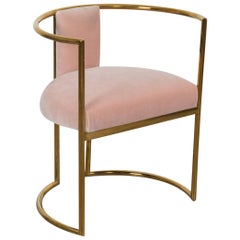 Modern Acapulco Curved Dining Chair Brass Frame