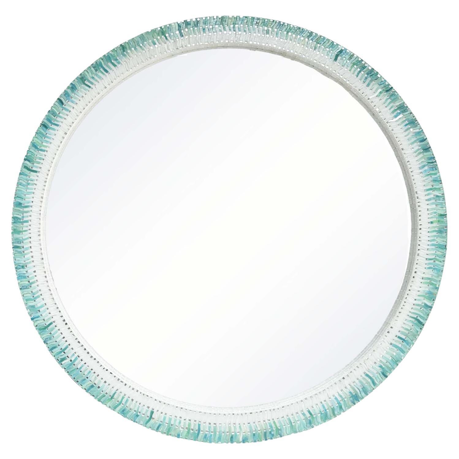 Specchio moderno a mosaico in vetro Acqua Brera di Ercole Home in vendita