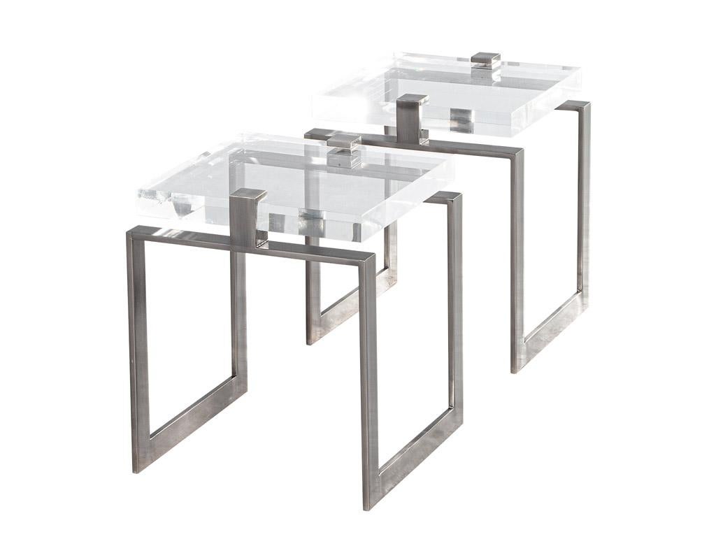 Contemporary Modern Acrylic Accent Tables For Sale